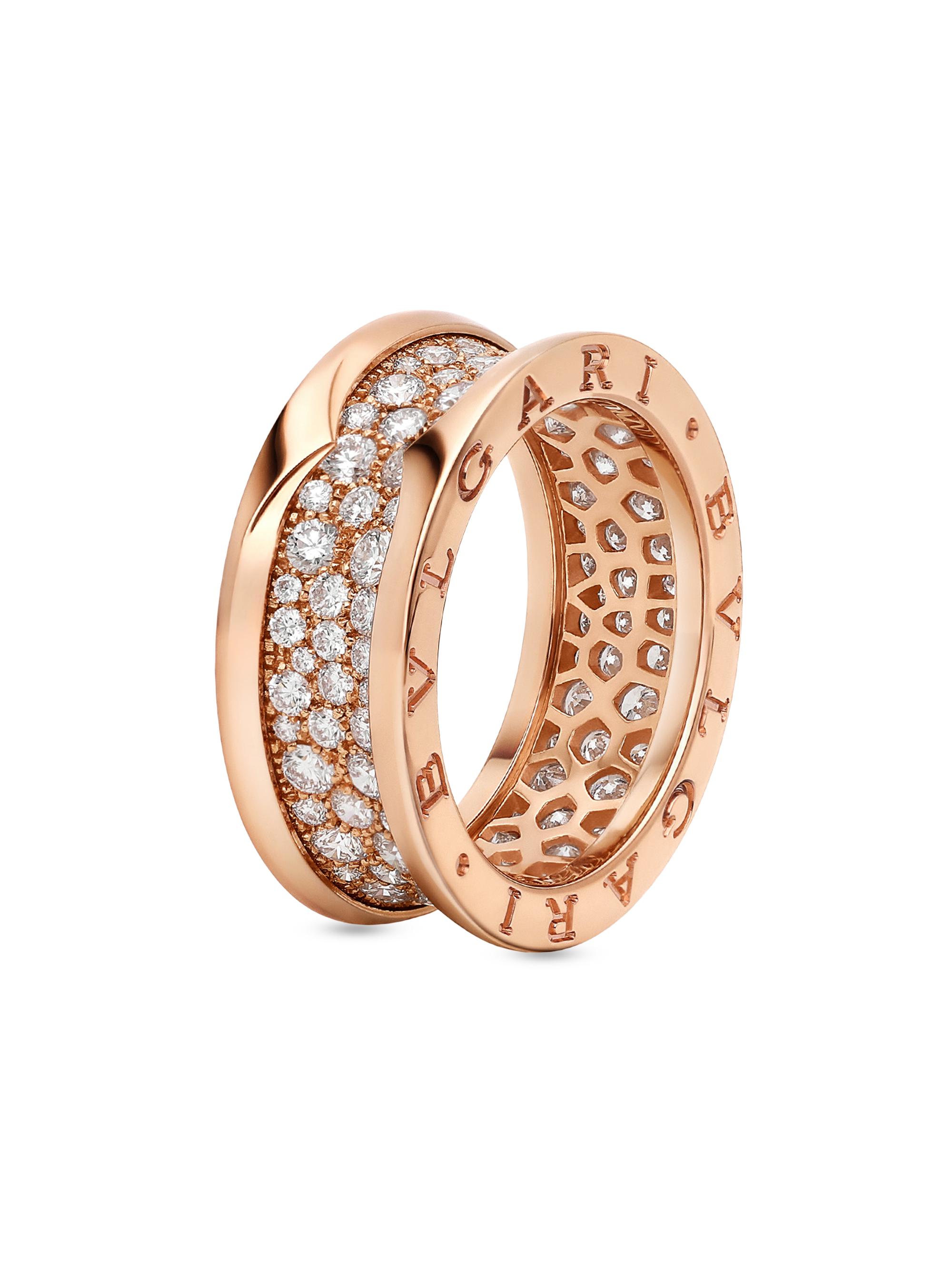 BVLGARI Women's B. zero1 18K Rose Gold & 1.51 TCW Diamond Ring - Pink Gold