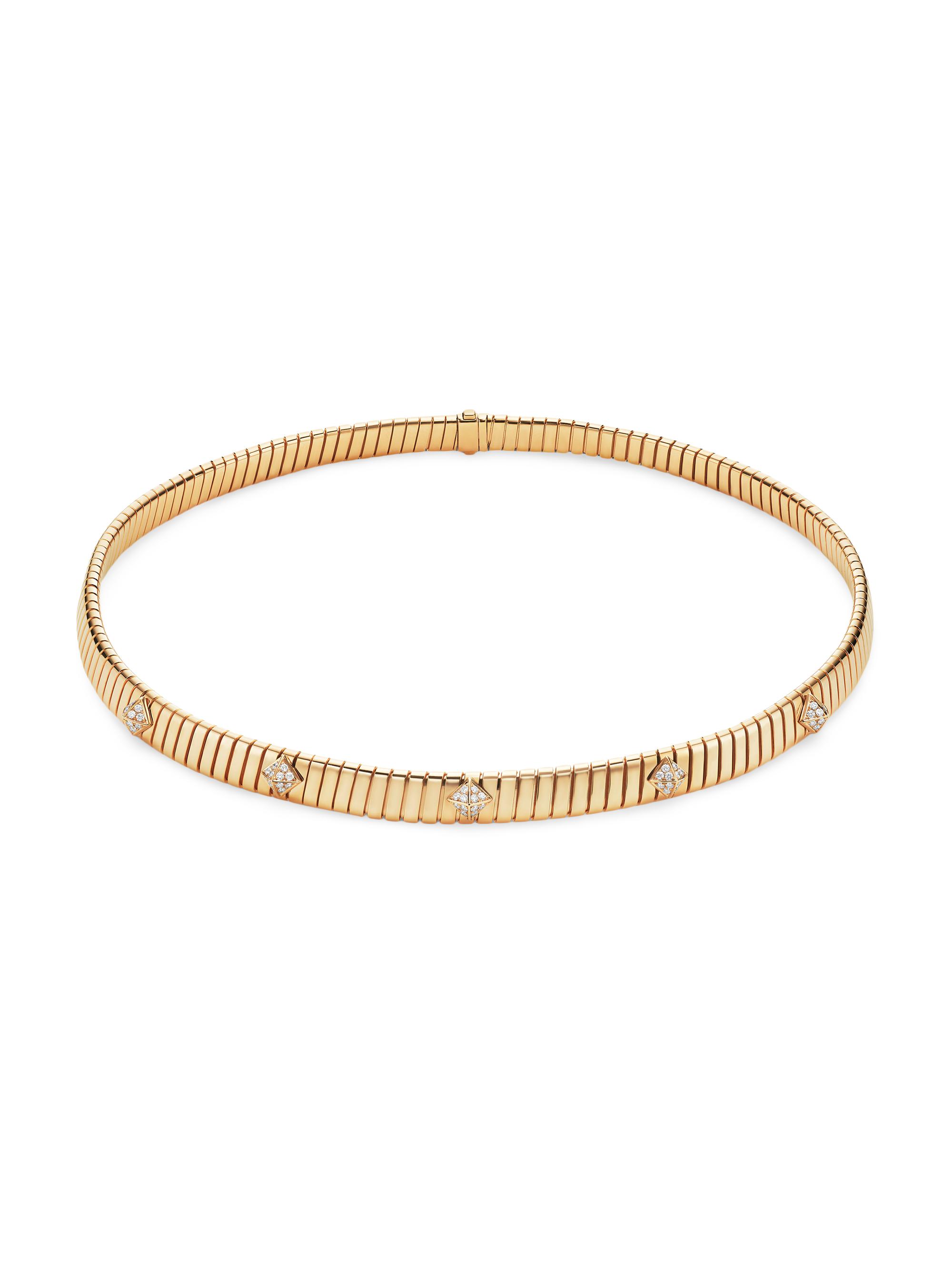 BVLGARI Women's Tubogas 18K Yellow Gold & 0.48 TCW Diamond Necklace - Yellow Gold