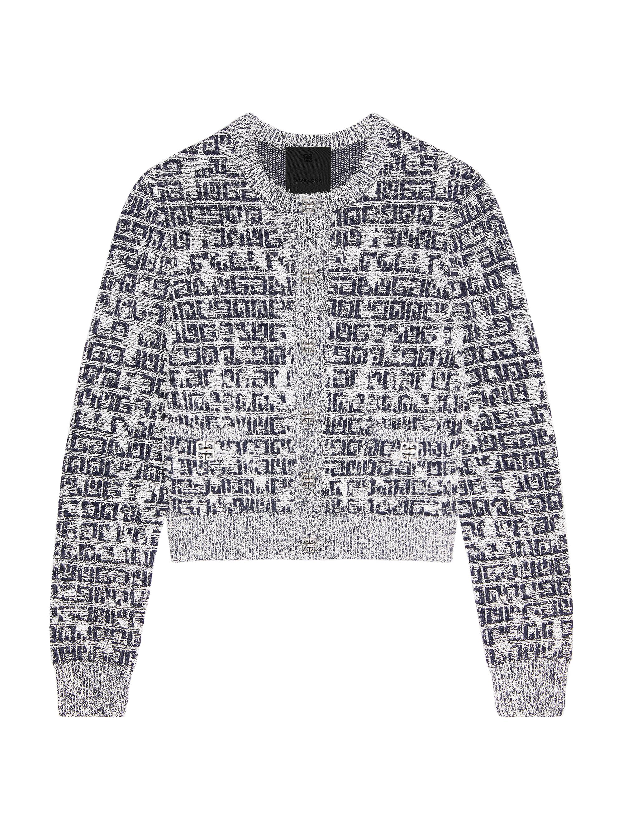 Givenchy Women's Cardigan in 4G Tweed with 4G Detail - Navy