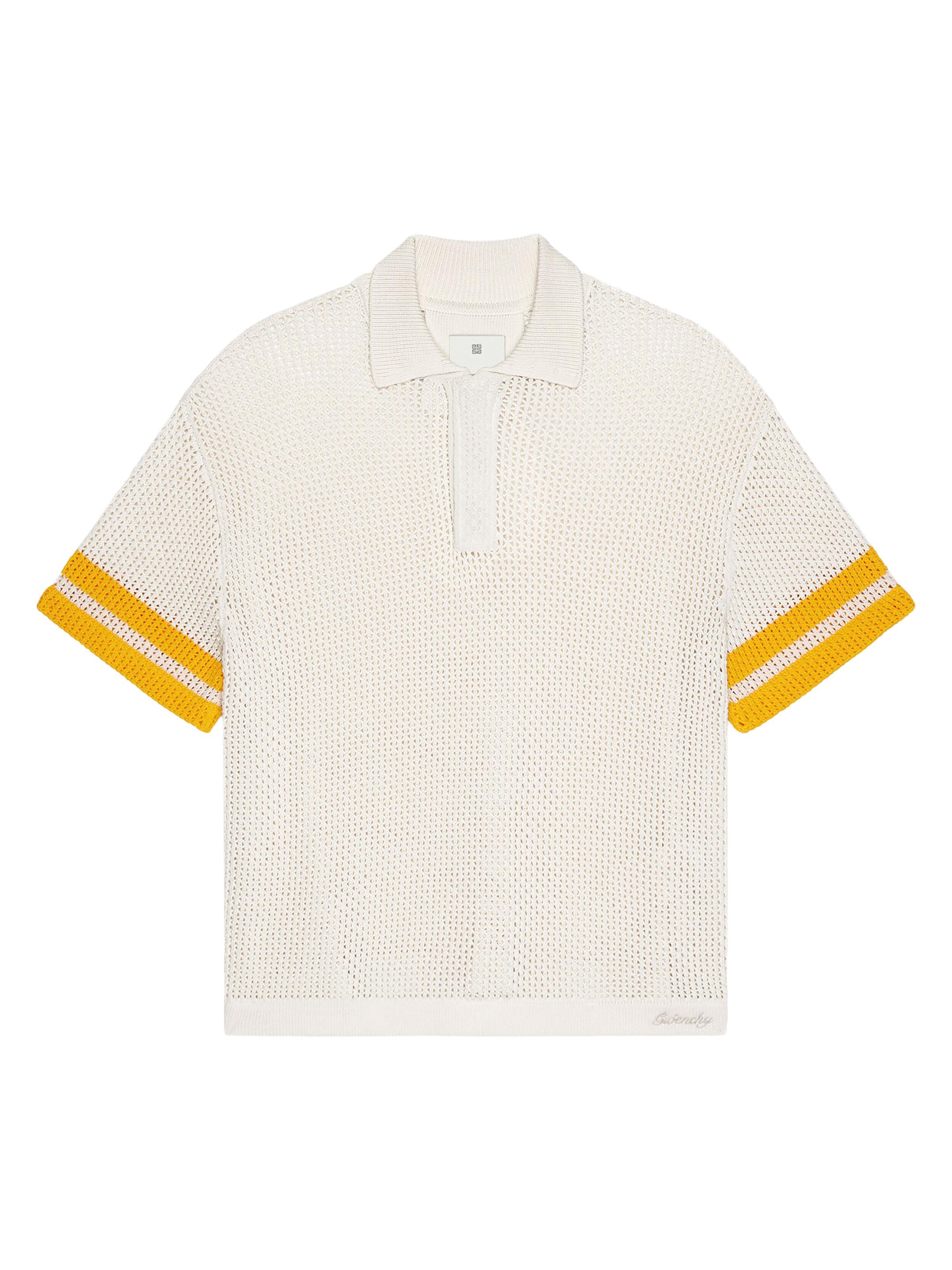 Givenchy Men's Polo in Crochet - Beige Orange