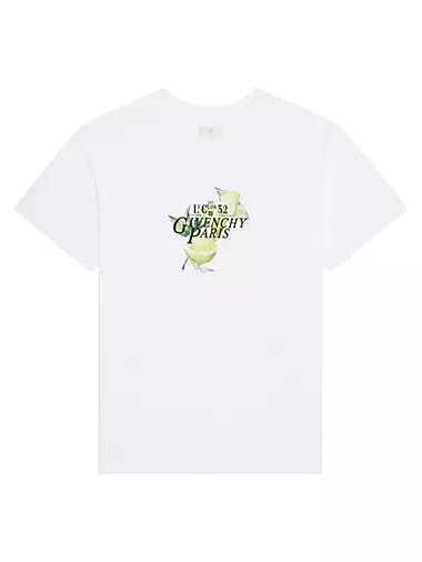 T-Shirt in Cotton with Lemons Print