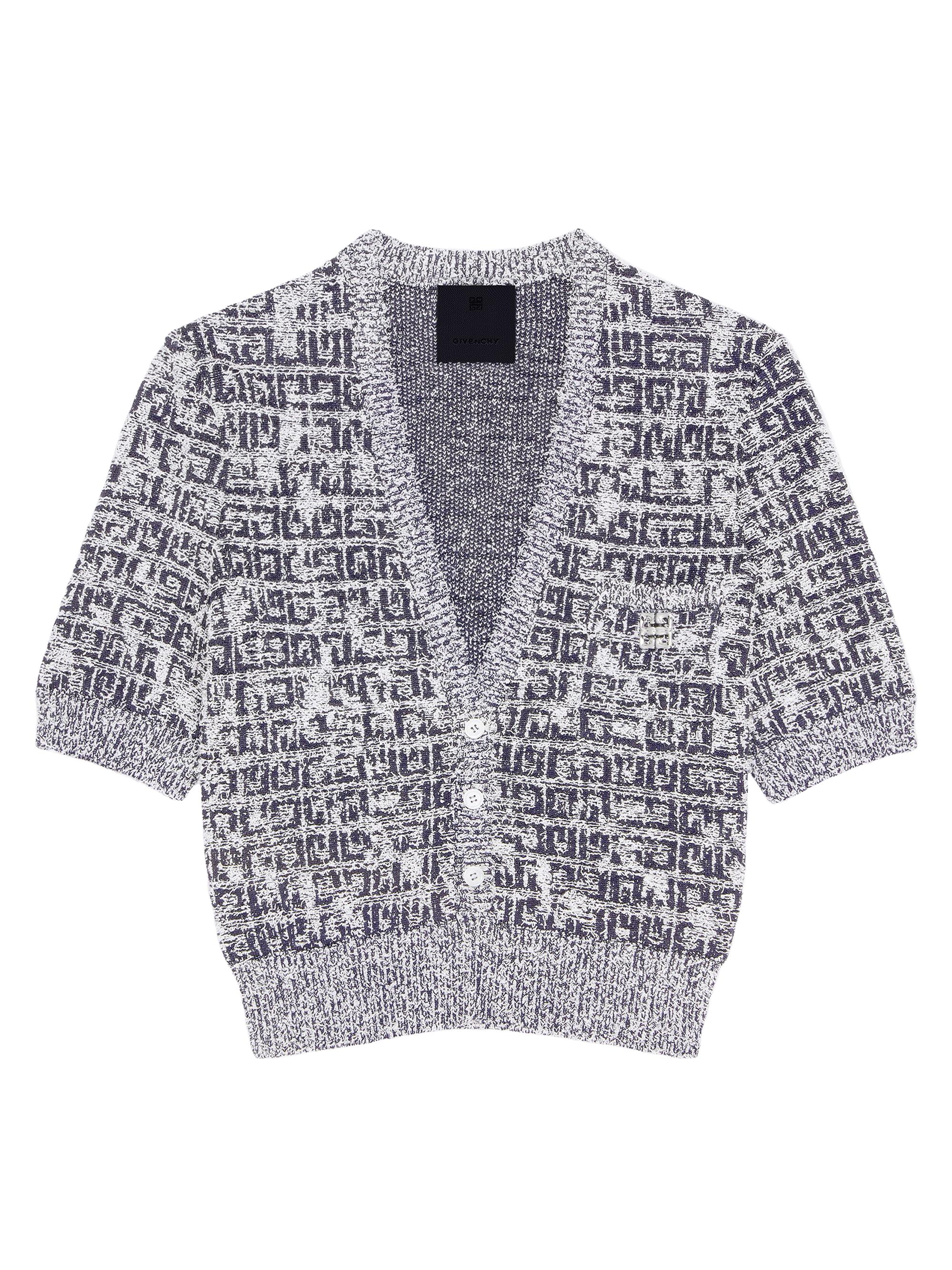 Givenchy Women's Cropped Cardigan in 4G Tweed - Navy