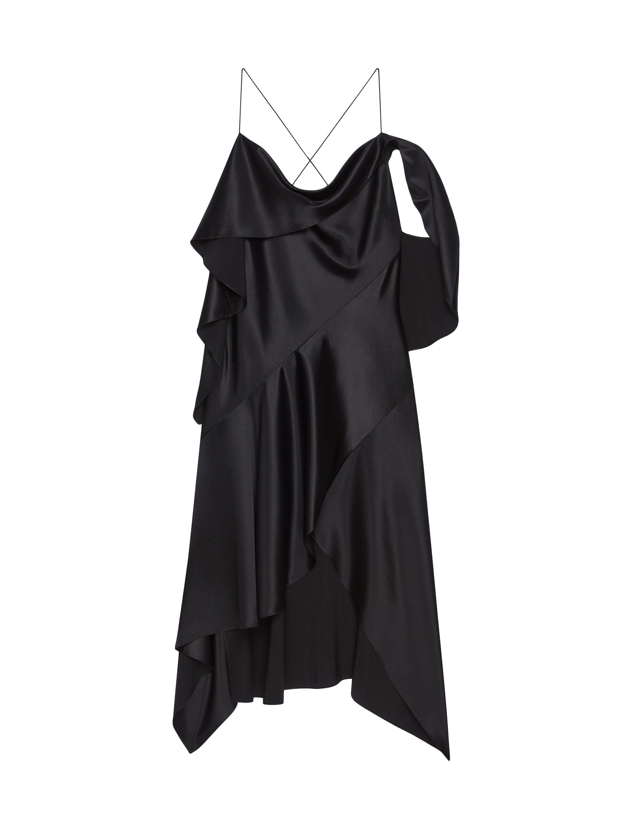 Givenchy Women's Asymmetric Draped Dress in Satin - Black