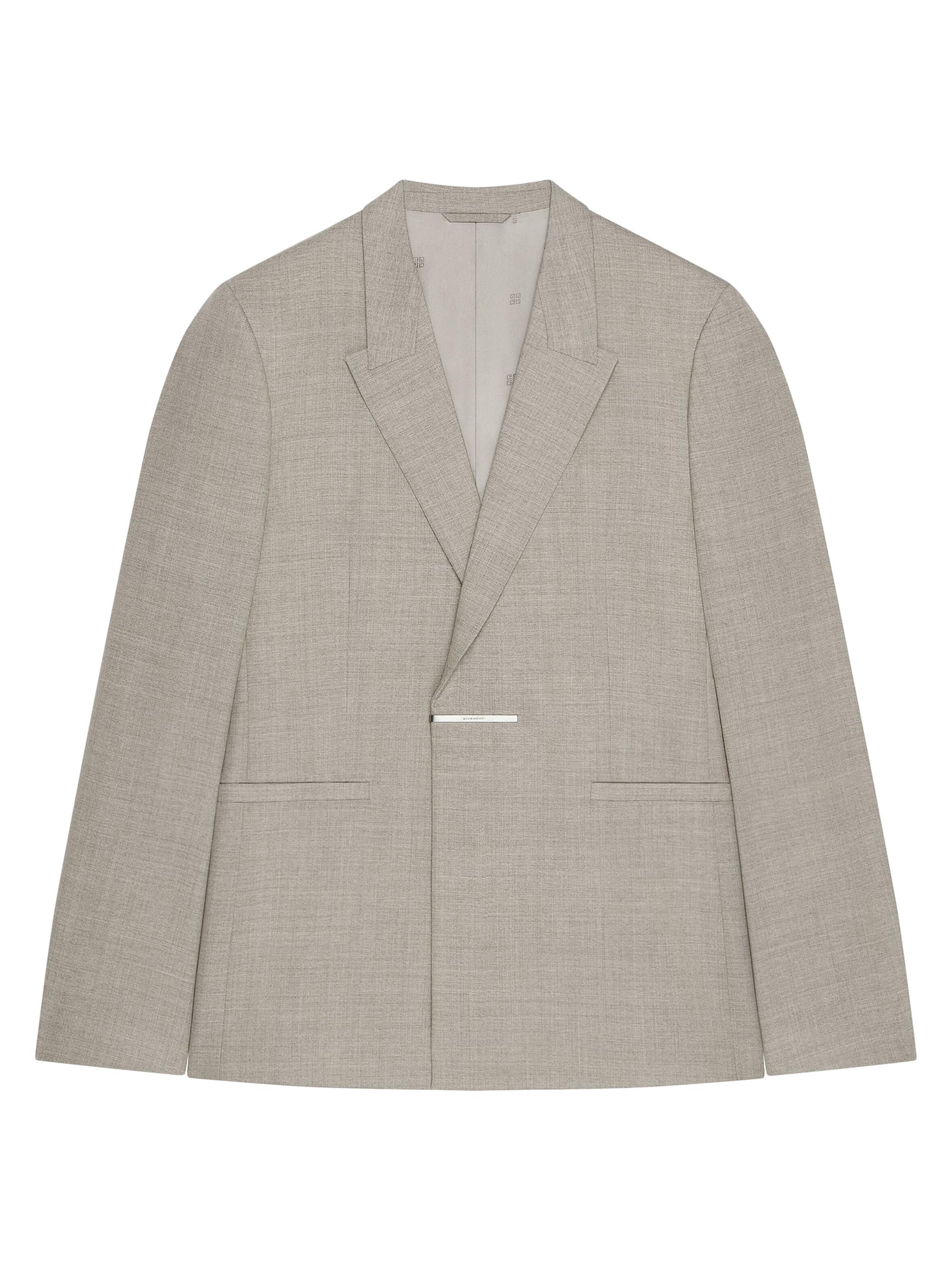 Givenchy Men's Slim Fit Jacket in Wool - Grey Beige