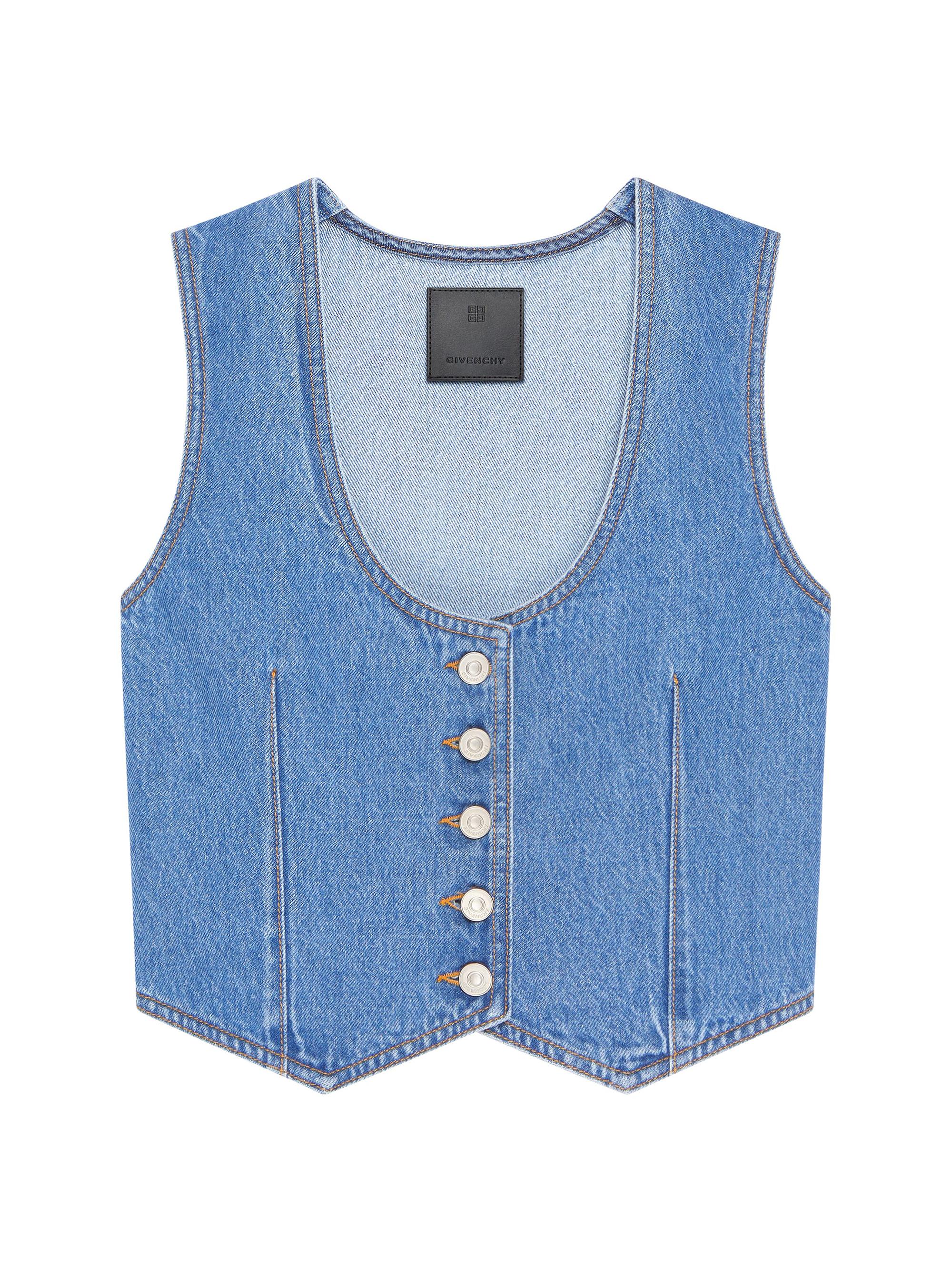 Givenchy Women's Voyou Waistcoat in Denim - Deep Blue