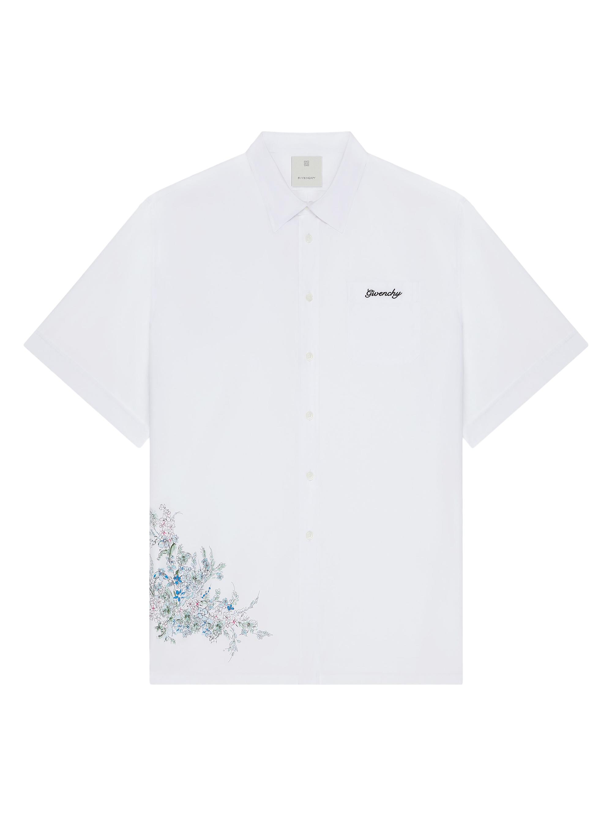 Givenchy Men's Shirt in Poplin with Flowers - White