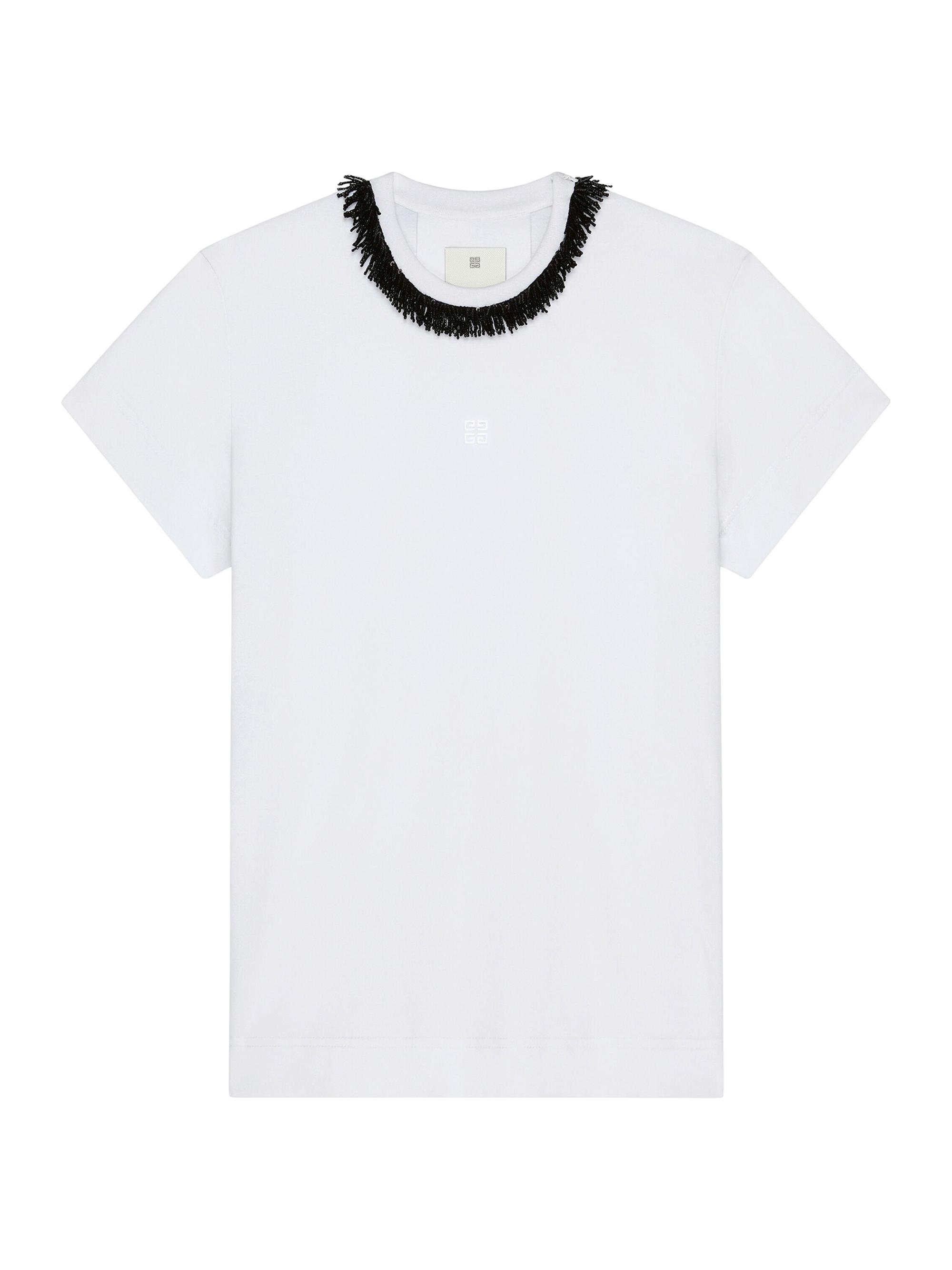 Givenchy Women's Slim Fit T-Shirt in Embroidered Cotton - White
