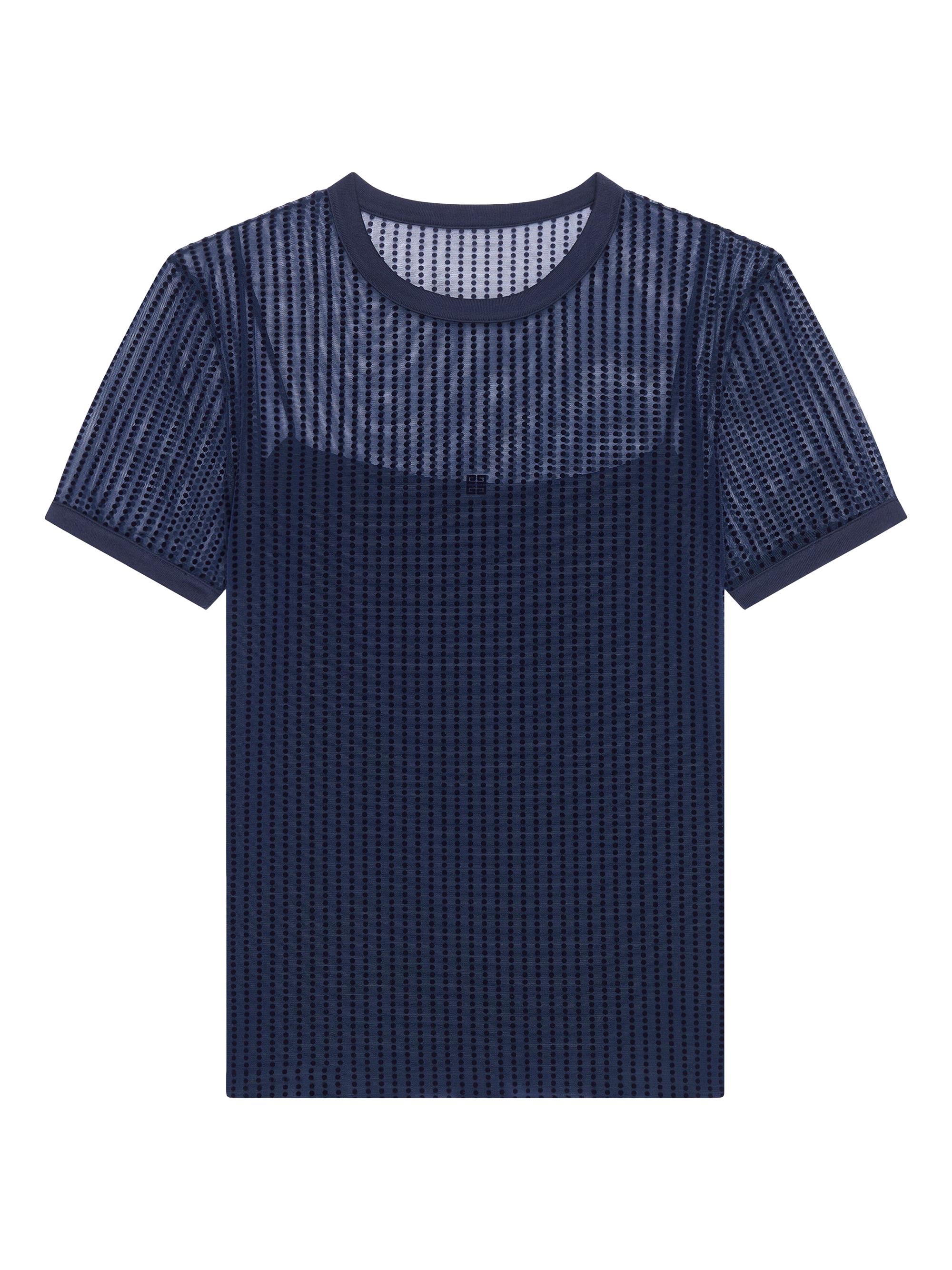 Givenchy Women's Slim Fit Polka Dots T-Shirt in Tulle - Navy