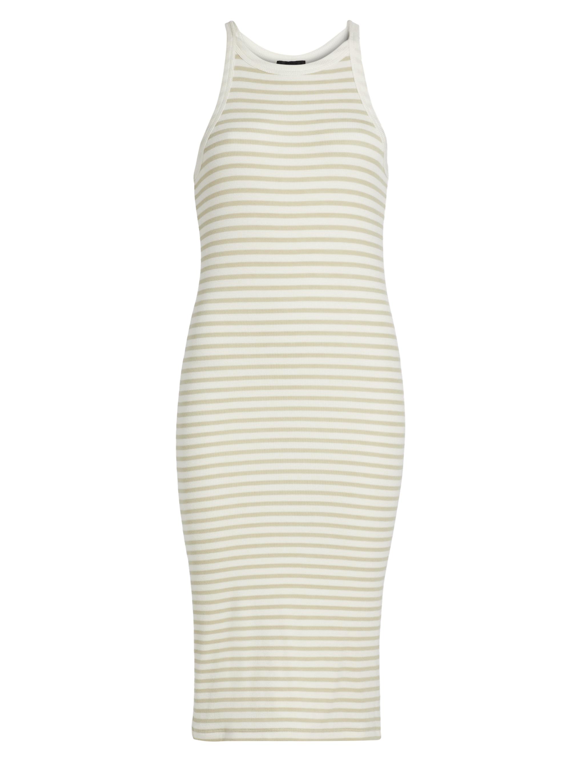 ATM Anthony Thomas Melillo Women's Rib-Knit Stripe Tank Midi-Dress - Chalk Morning Mist