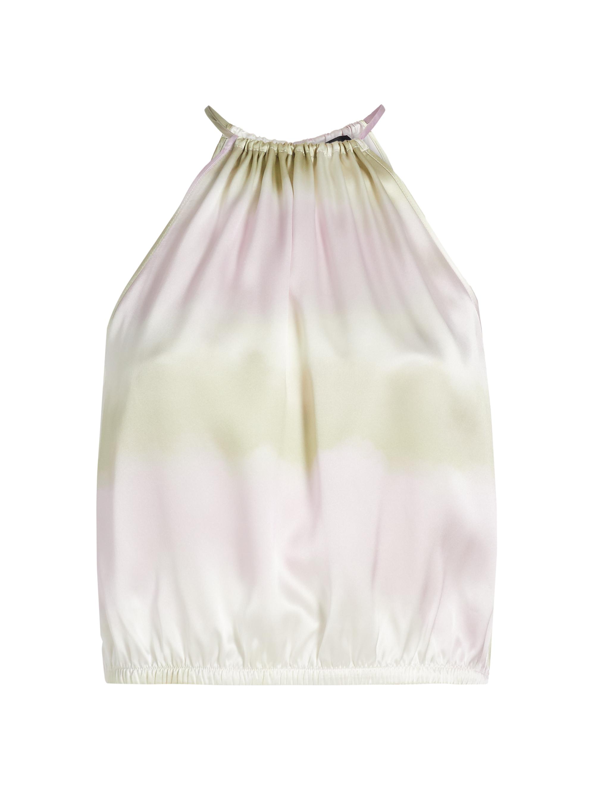 ATM Anthony Thomas Melillo Women's Silk Charmeuse Watercolor Stripe Halter Top - Watercolor Stripe