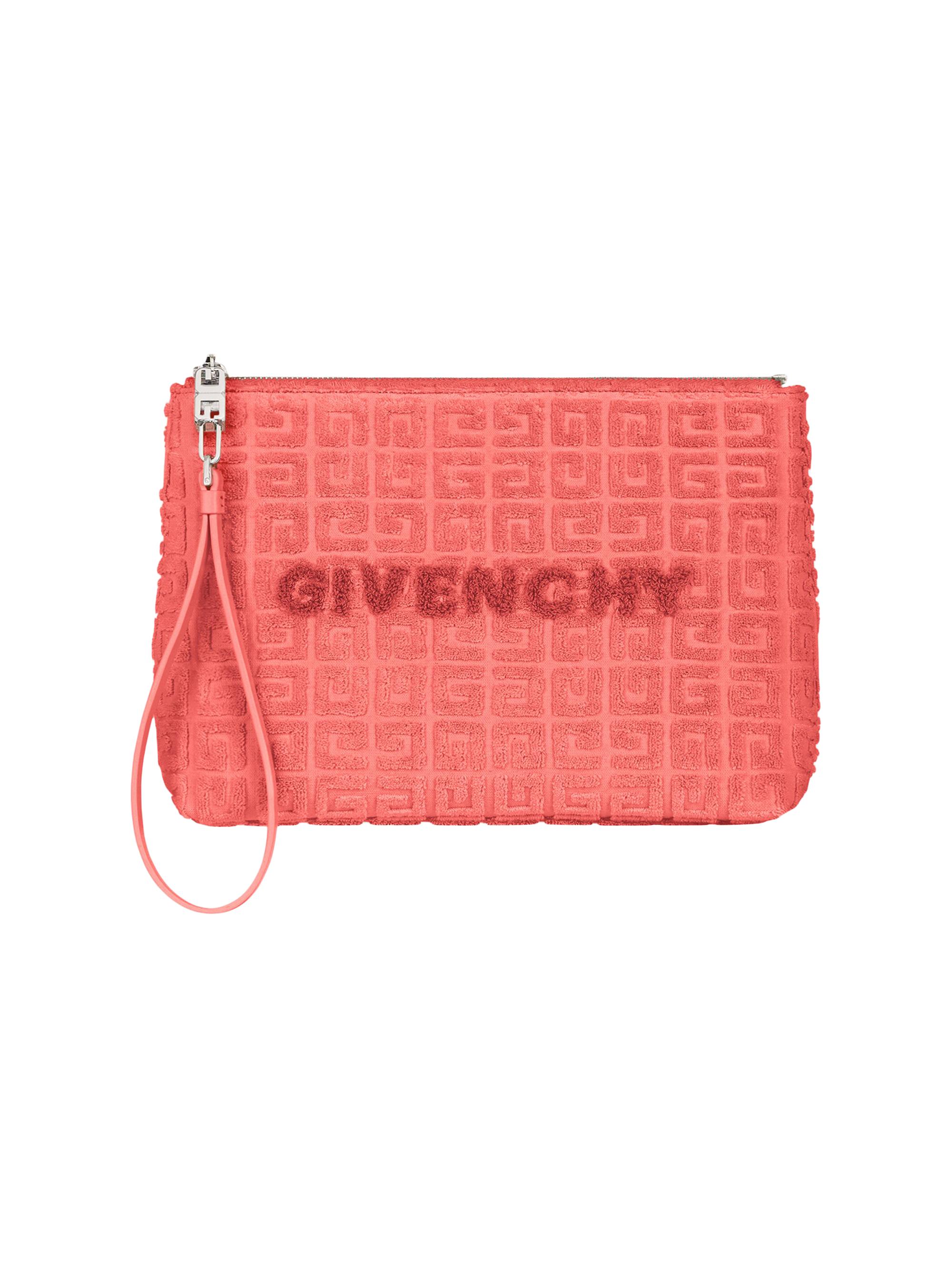 Givenchy Women's Plage Travel Pouch in 4G Cotton Towelling - Coral
