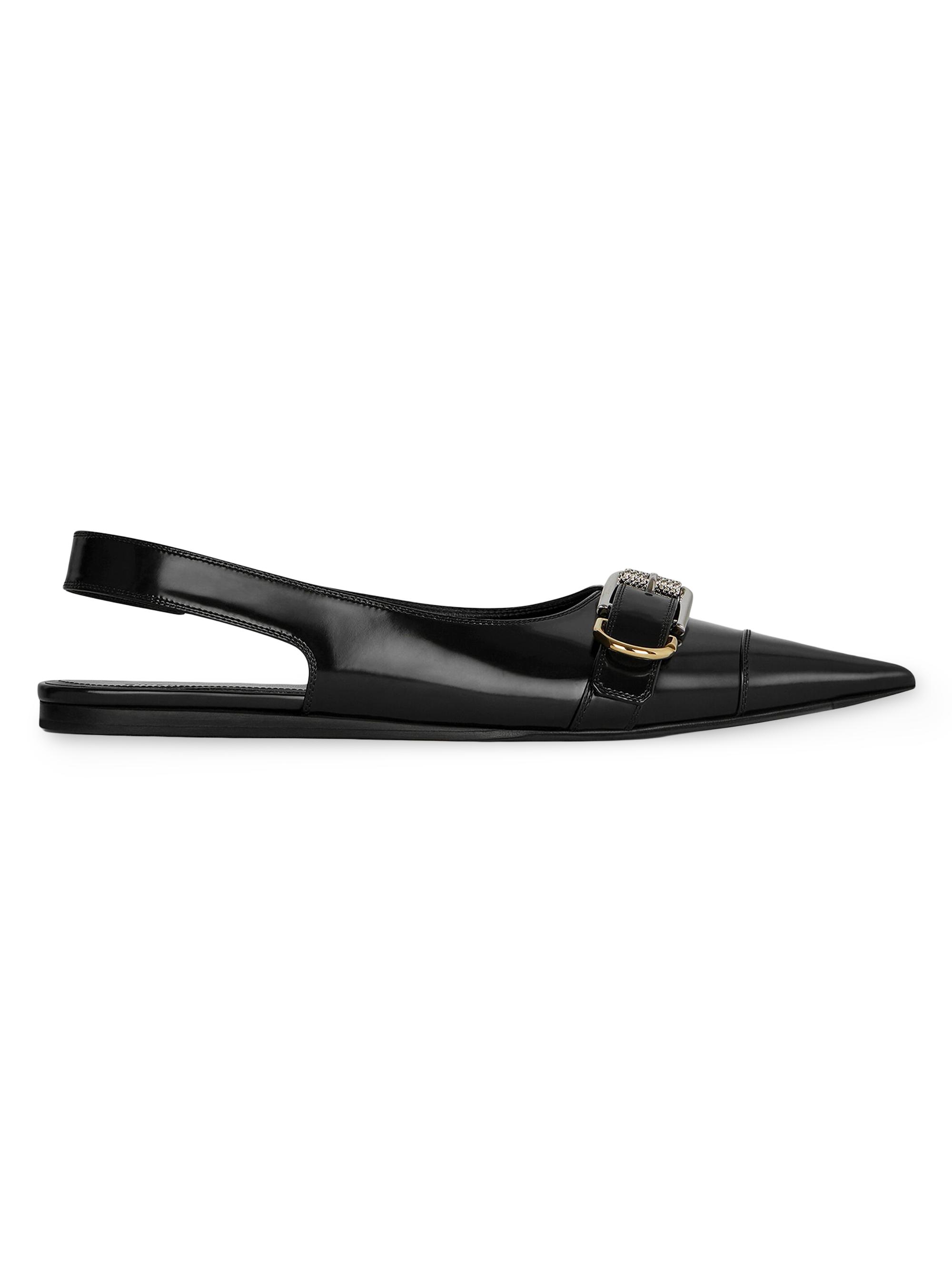 Givenchy Women's Voyou Flat Slingbacks in Leather - Black