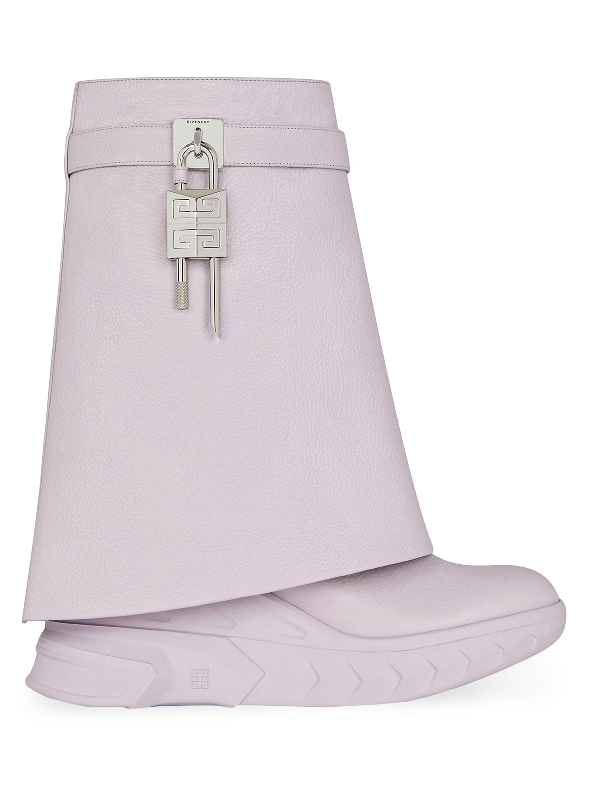 Givenchy Women's Shark Lock Biker Low Heel Ankle Boots - Soft Lilac