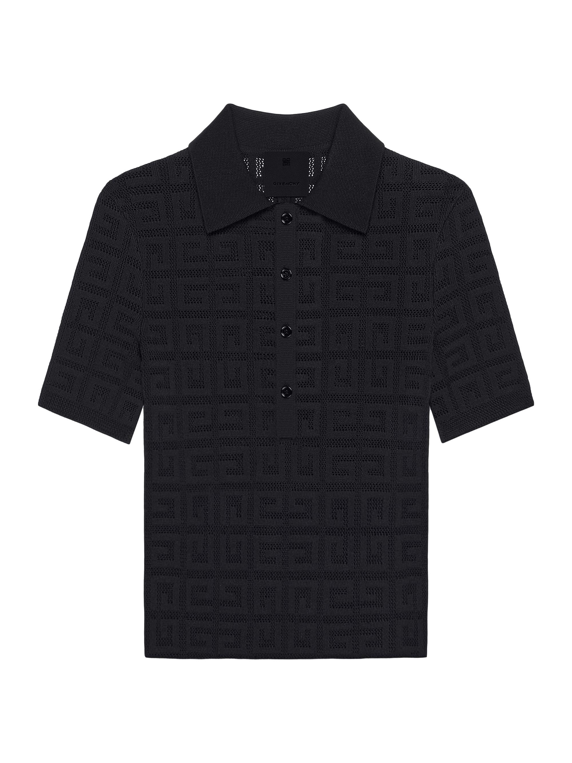 Givenchy Women's Slim Fit Polo in 4G Jacquard - Black