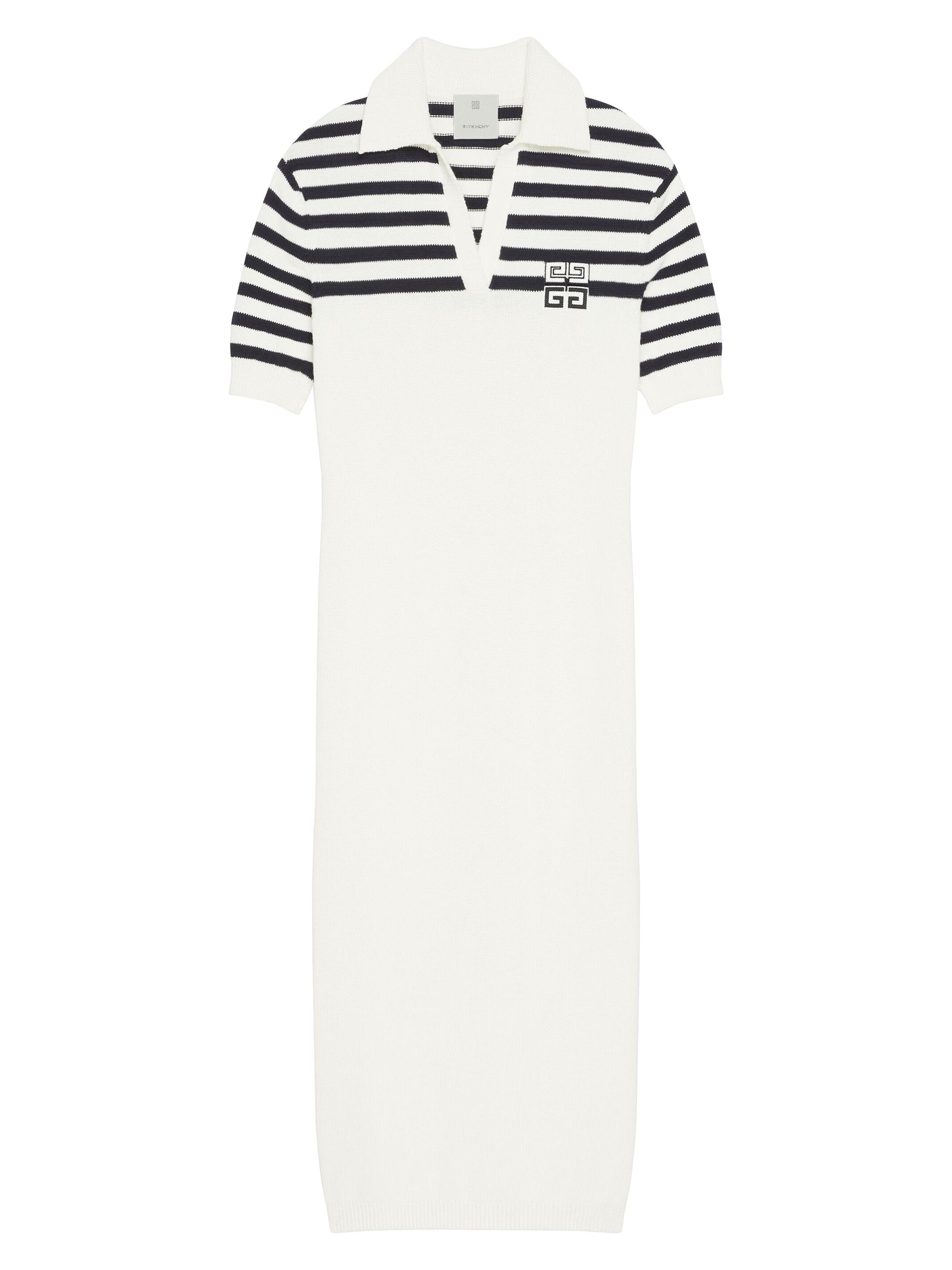 Givenchy Women's 4G Striped Polo Dress - White Navy