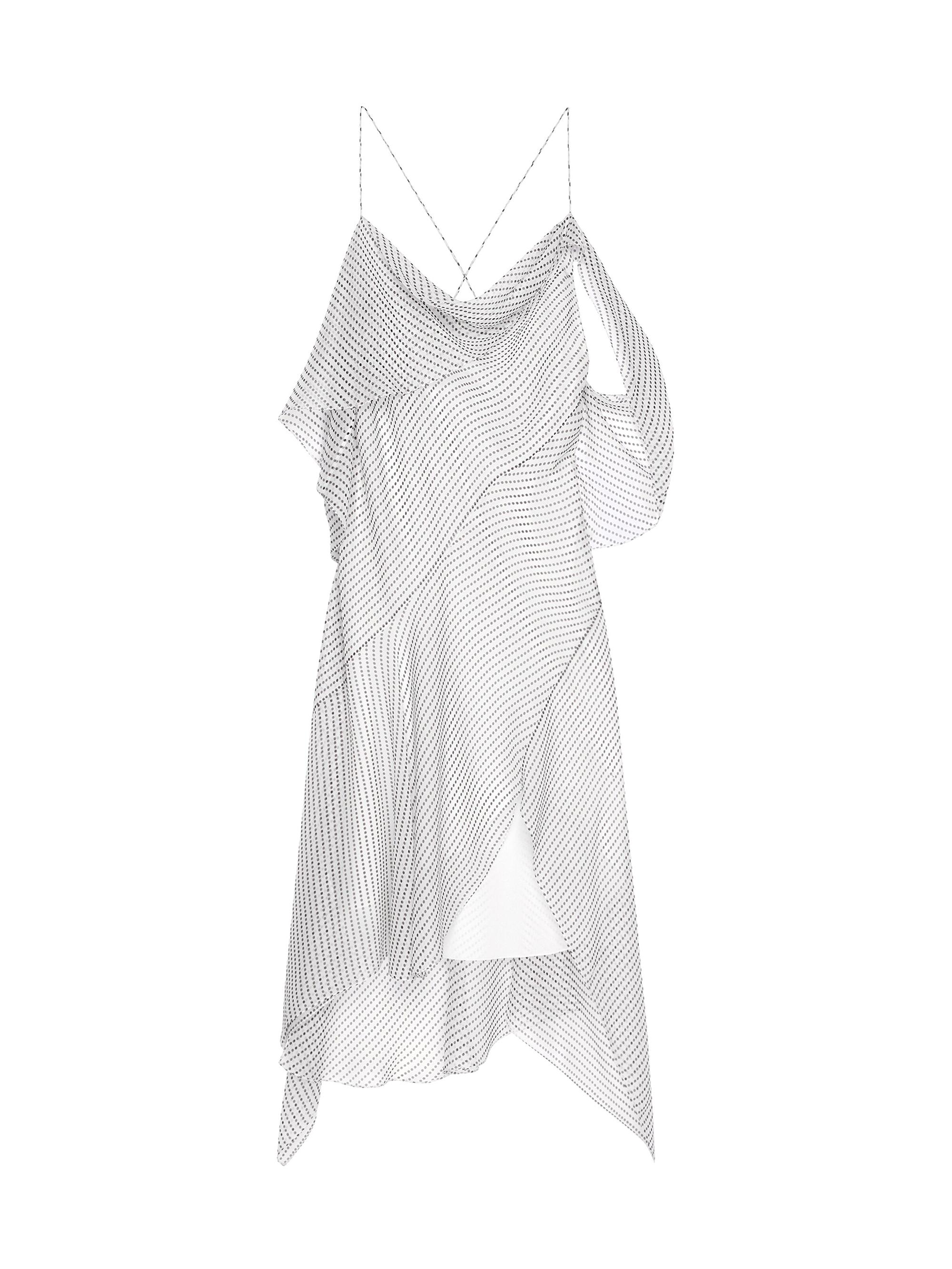 Givenchy Women's Asymmetric Polka Dots Draped Dress - Ecru Black