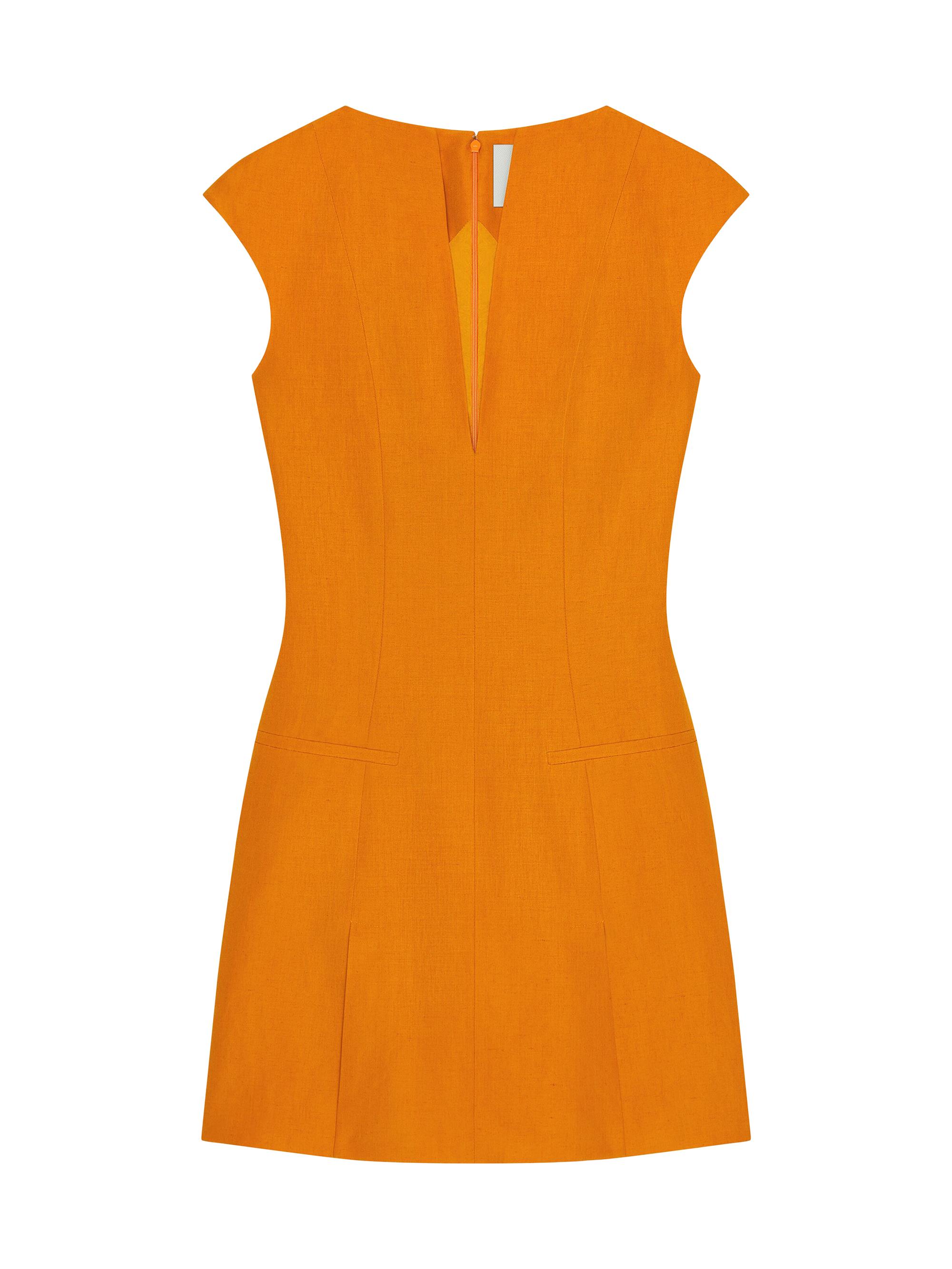 Givenchy Women's Dress in Linen and Silk - Dark Orange