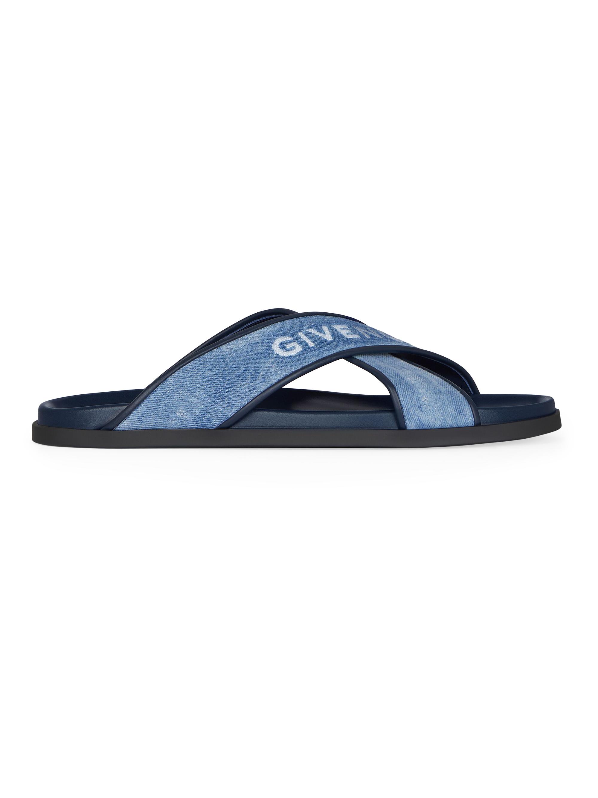 Givenchy Men's G Plage Flat Sandals in Denim - Denim Blue