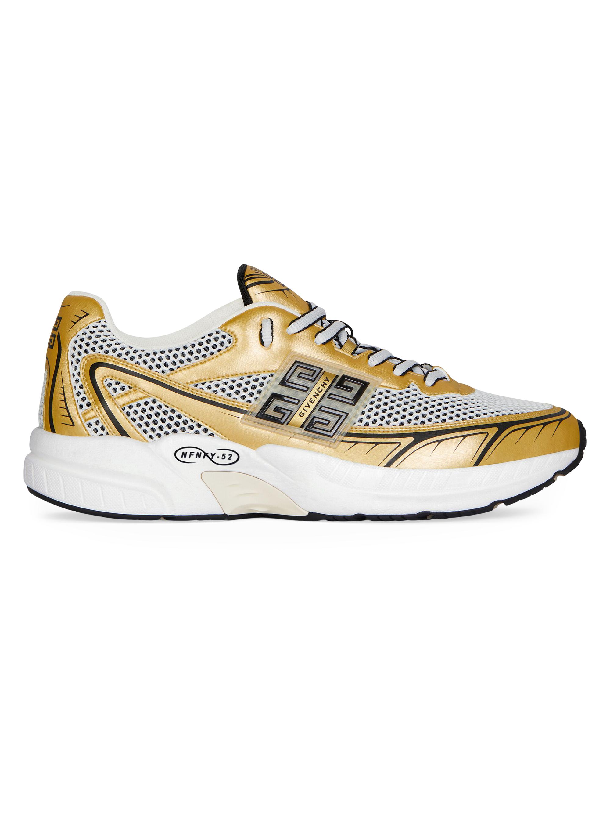 Givenchy Men's NFNTY-52 Runners in Synthetic Leather and Mesh Sneakers - Golden White