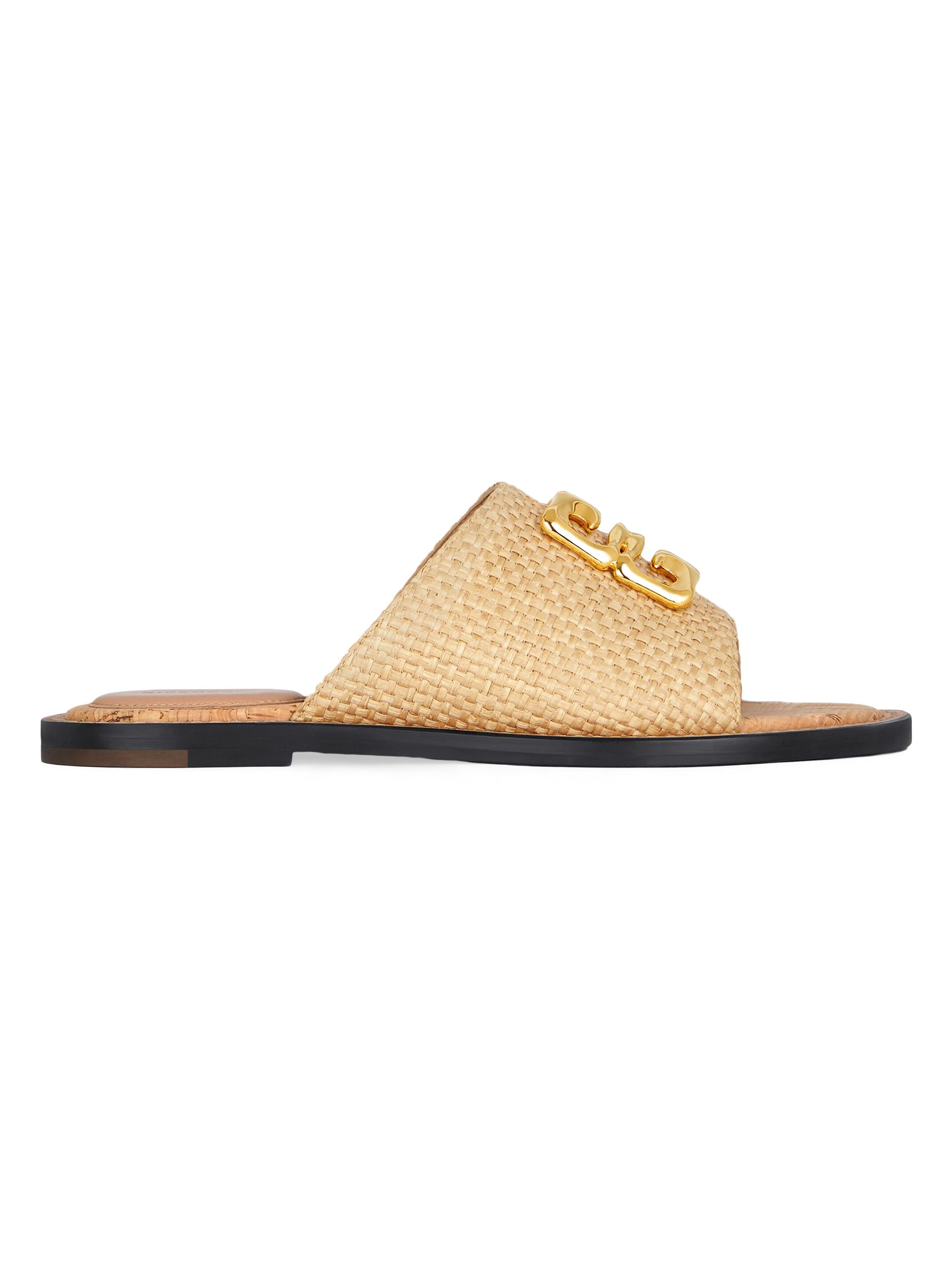 Givenchy Women's 4G Liquid Flat Mules in Raffia - Natural
