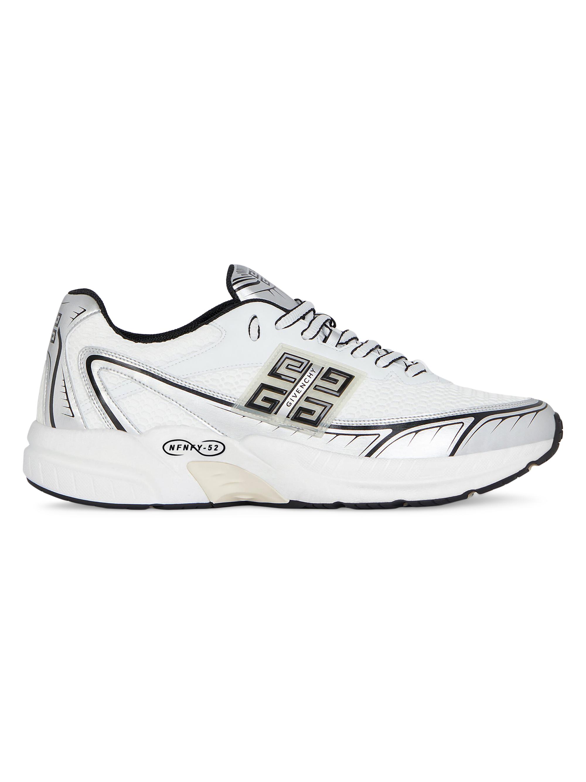 Givenchy Men's NFNTY-52 Runners in Synthetic Leather and Mesh Sneakers - White Silvery