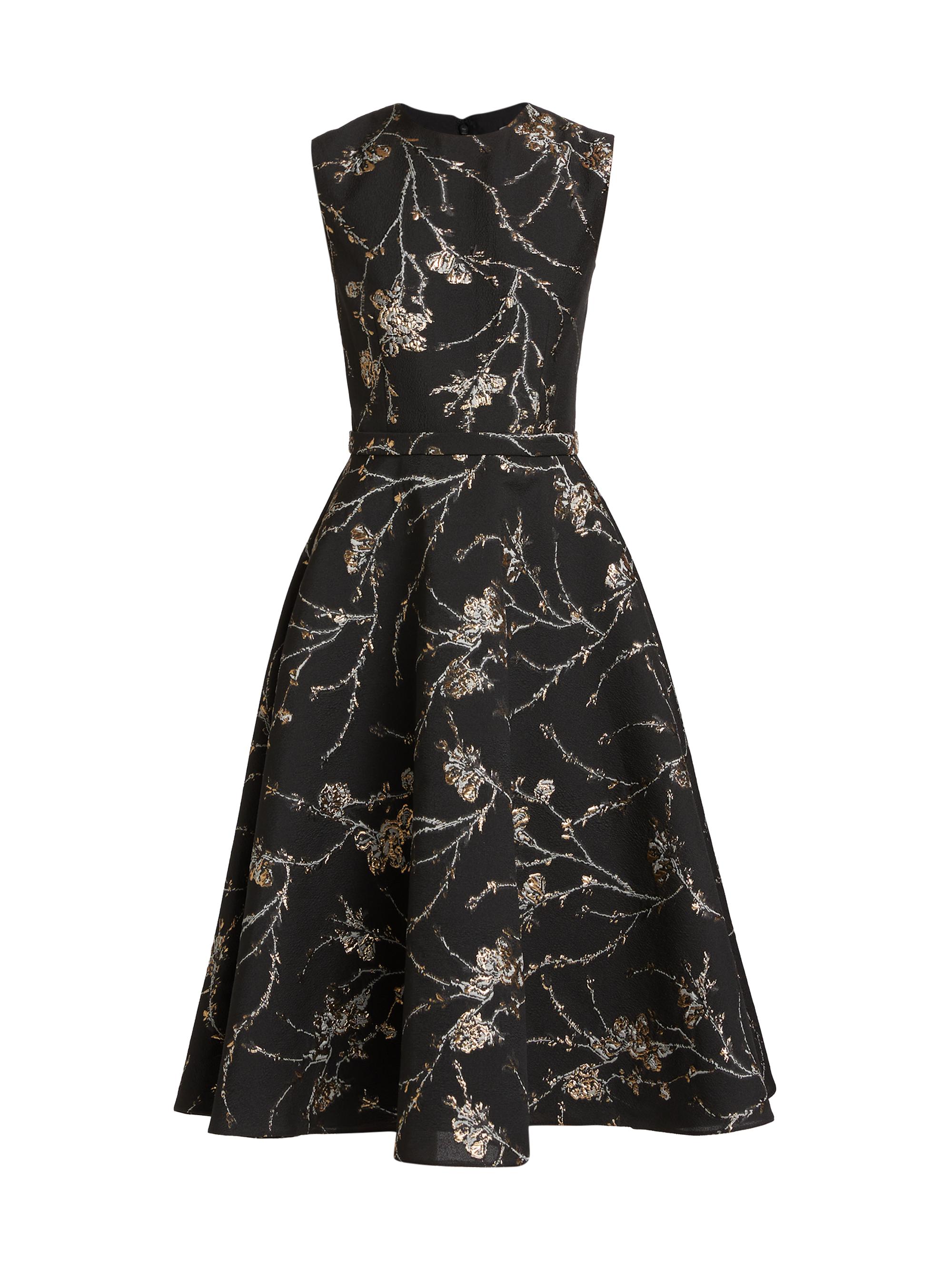 Pamella Roland Women's Fil Coupé Fit-And-Flare Cocktail Dress - Black Gold