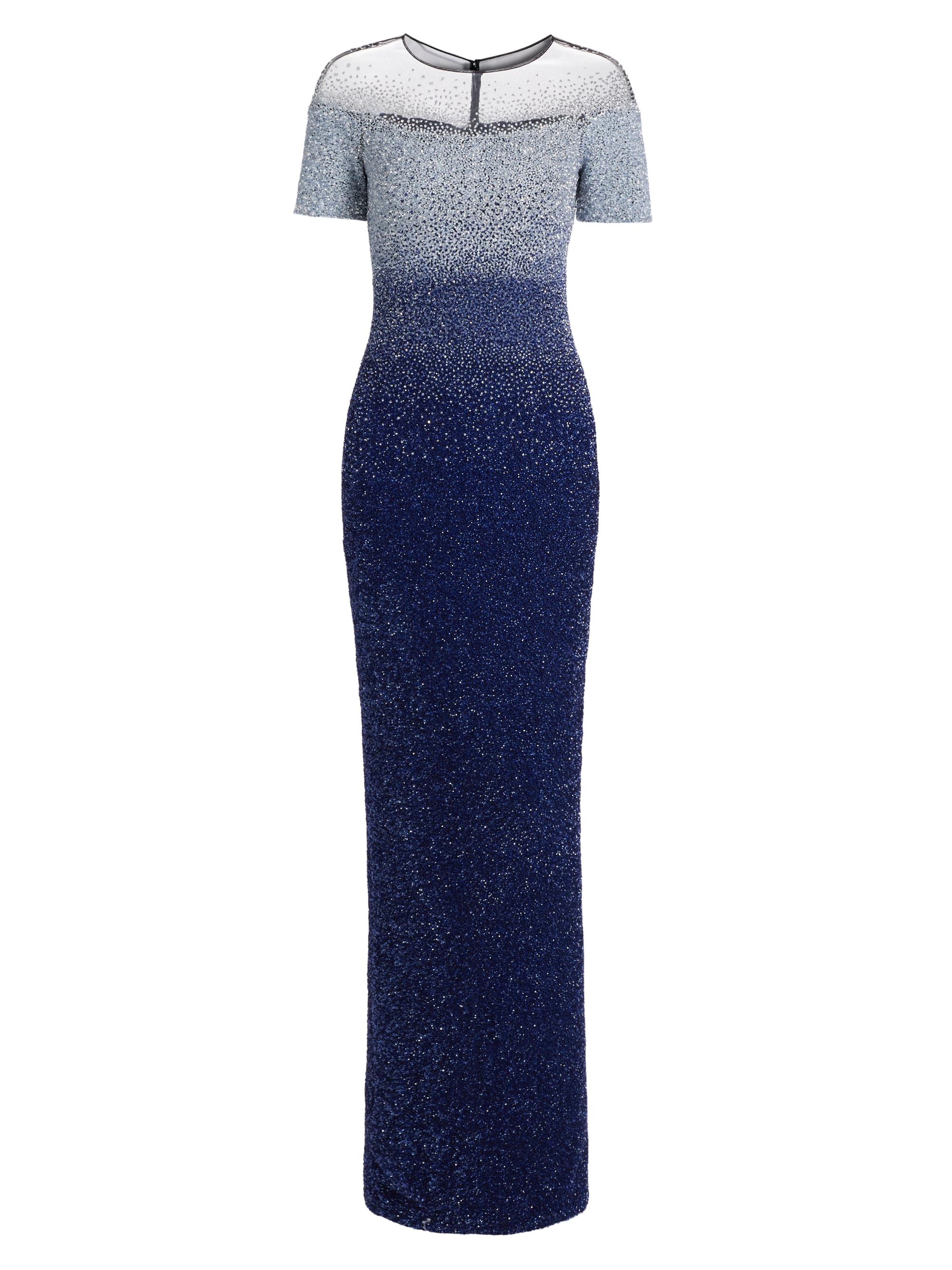 Pamella Roland Women's Sequin-Embellished Ombré Gown - Light Blue Navy