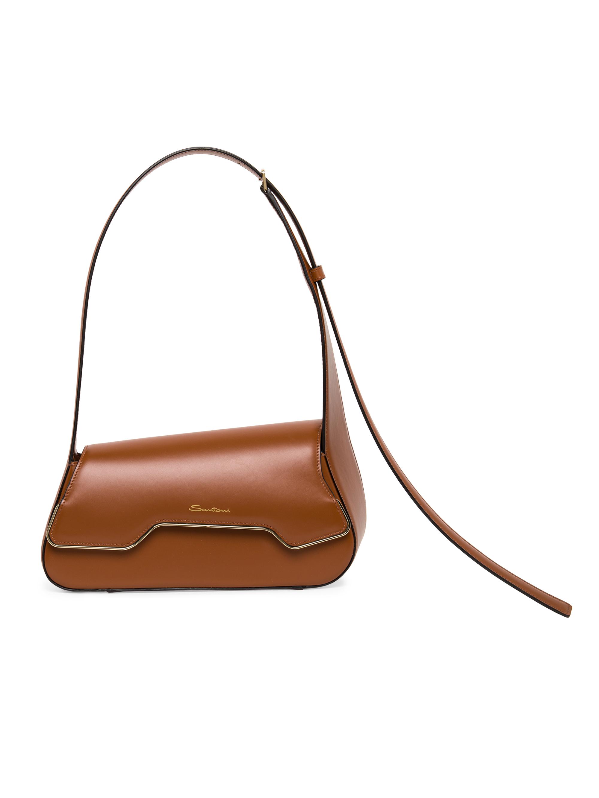 Santoni Women's Pluto Leather Shoulder Bag - Brown