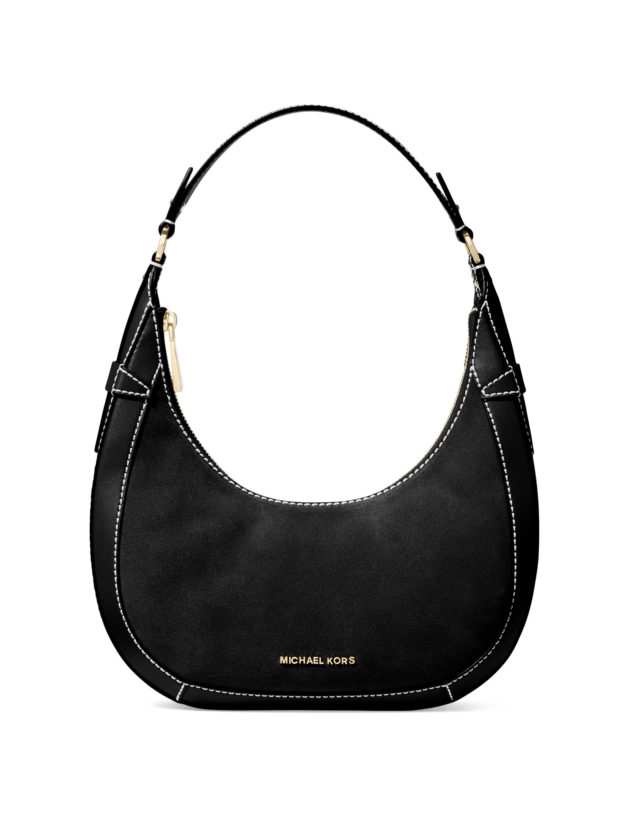 MICHAEL Michael Kors Women's  Preston Leather Crescent Shoulder Bag - Black