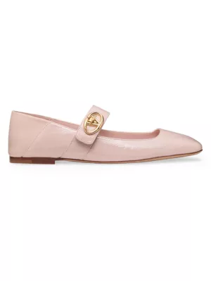 Valentino Garavani VLogo Locker Mary Jane Ballerina Flats in