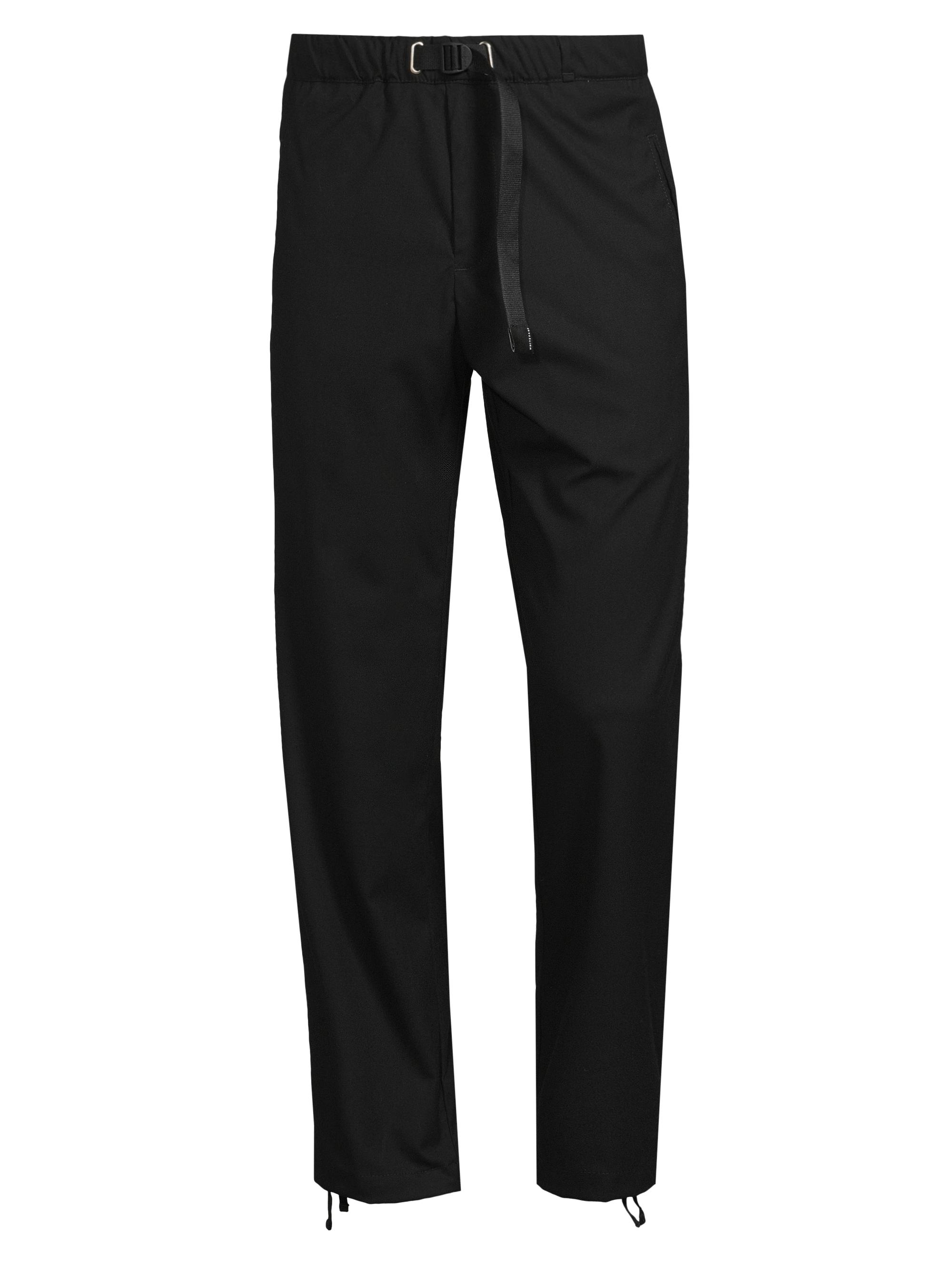 White Sand Men's Belted Flat-Front Pants - Black