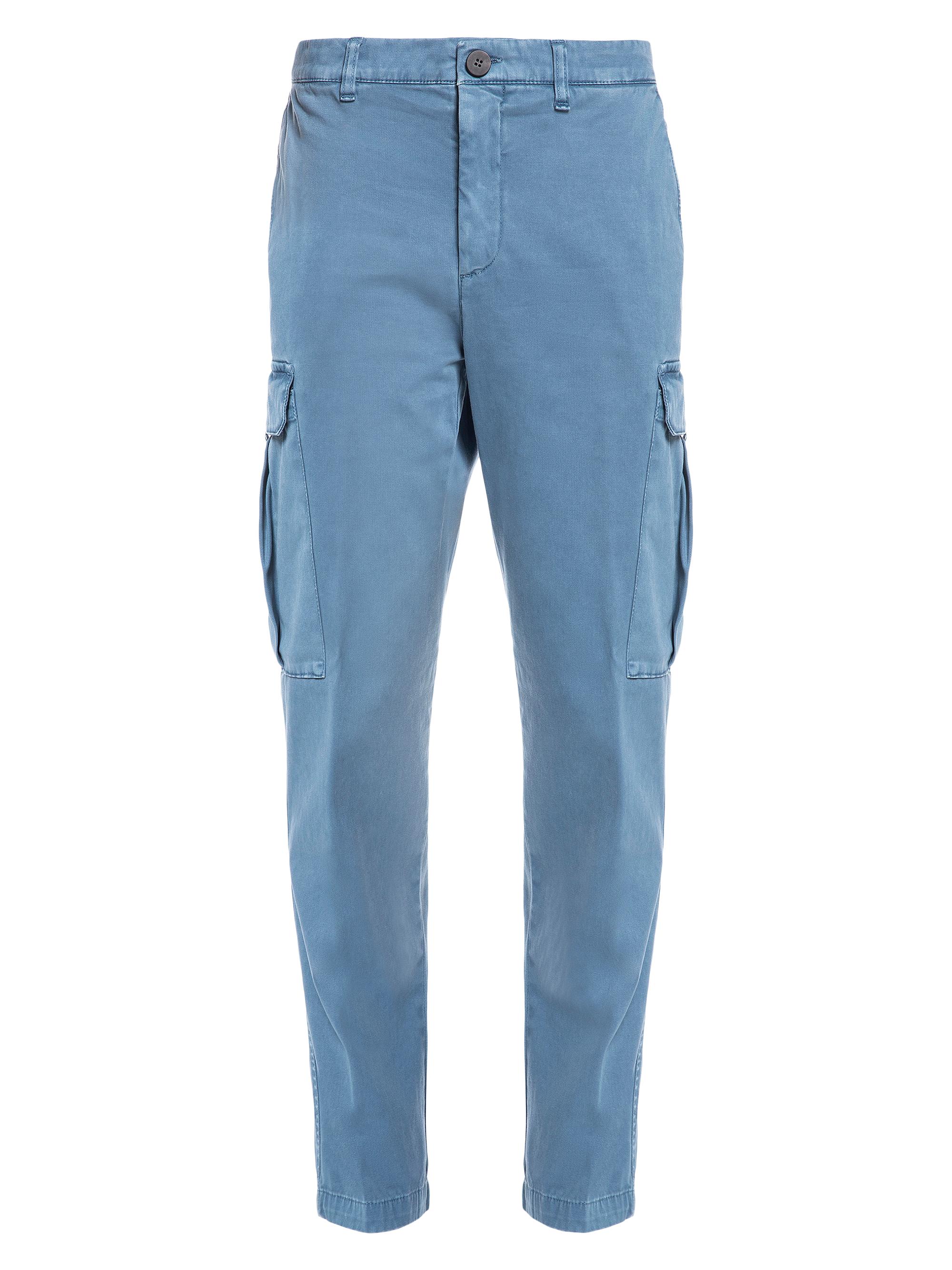 White Sand Men's Cargo Cotton-Blend Pants - Blue