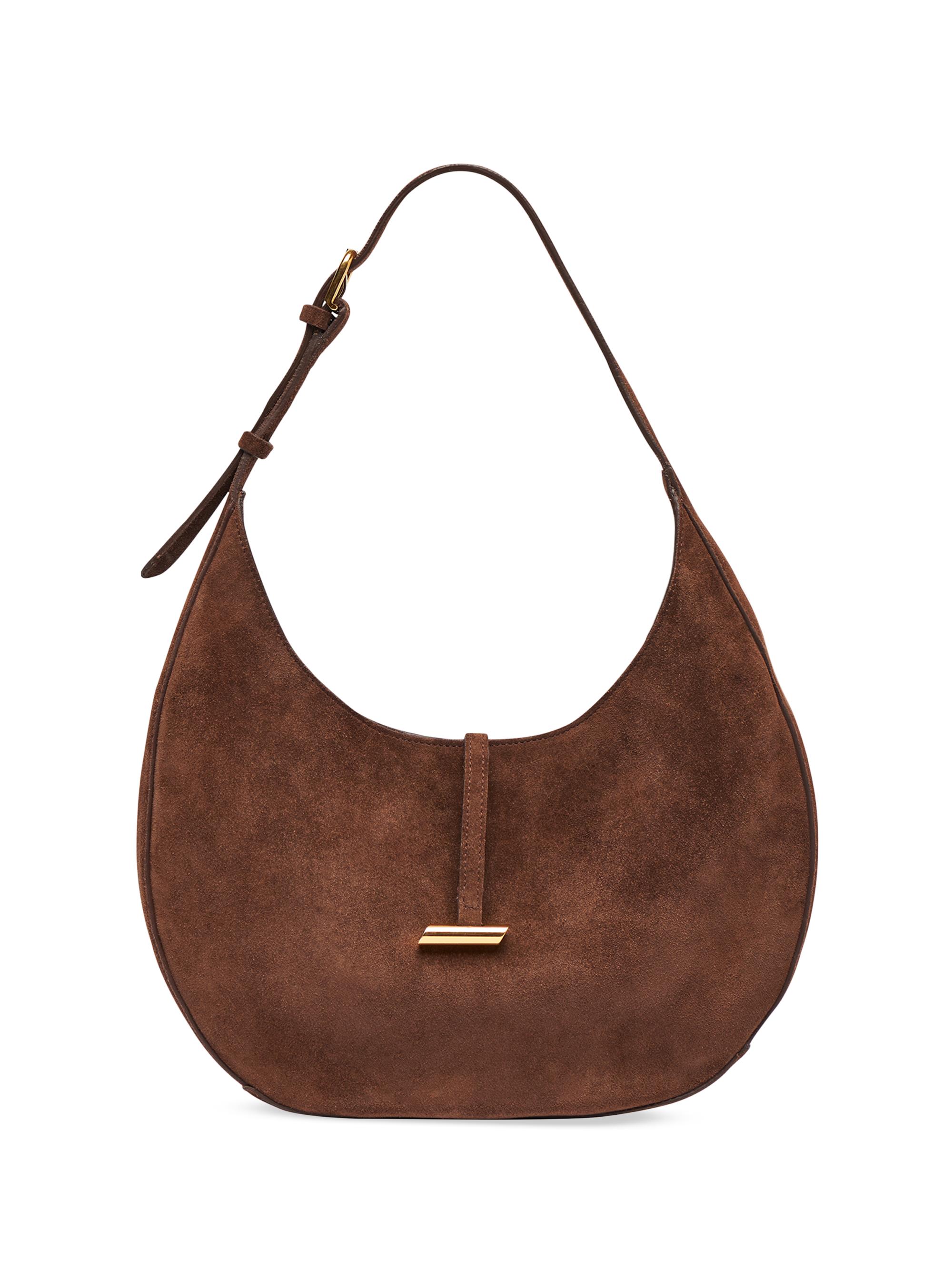 Liffner Women's Moon Suede Shoulder Bag - Dark Brown
