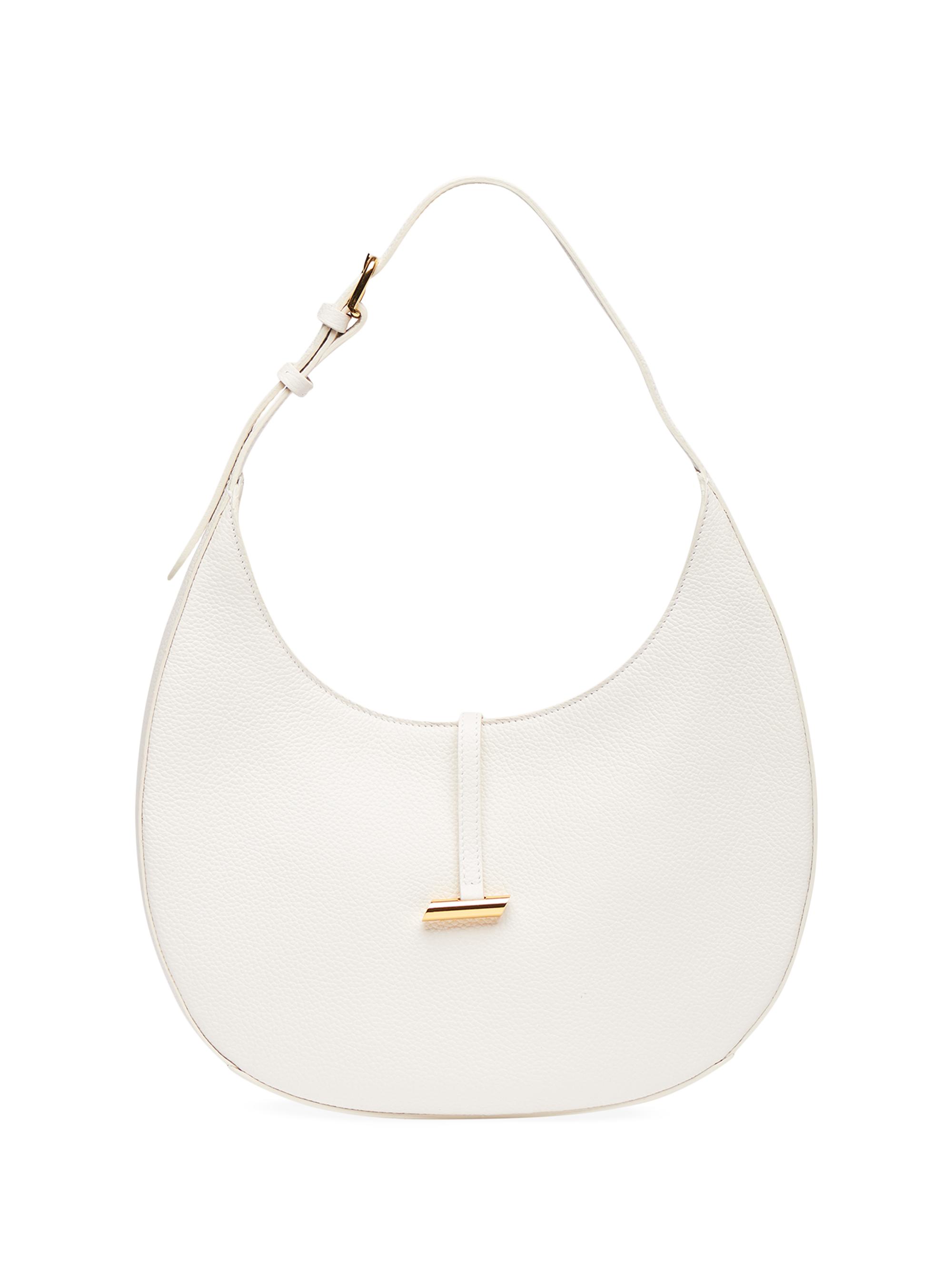 Liffner Women's Moon Grained Leather Shoulder Bag - Cream