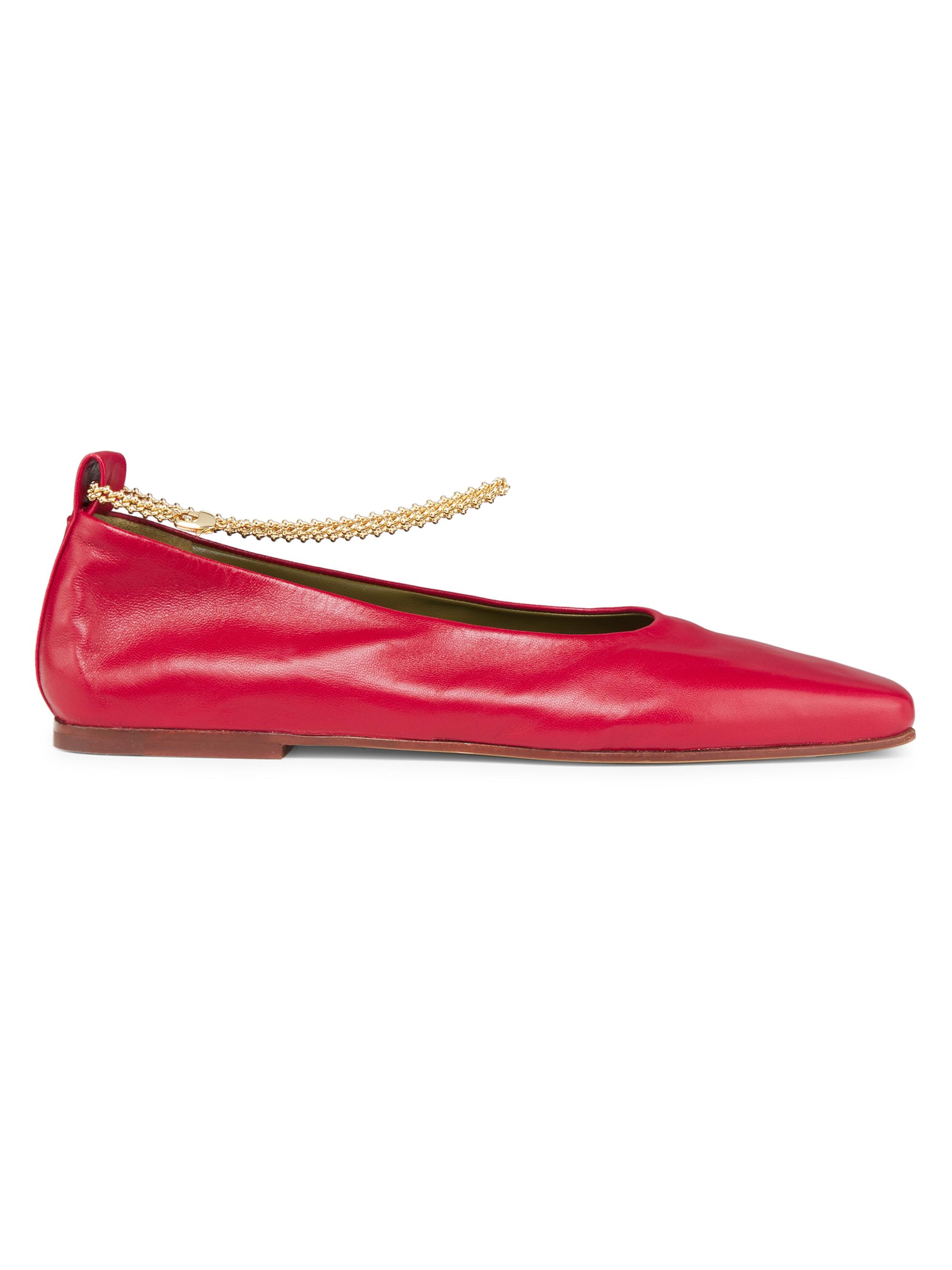 Maria Luca Women's Augusta Leather Ballet Flats - Medium Red