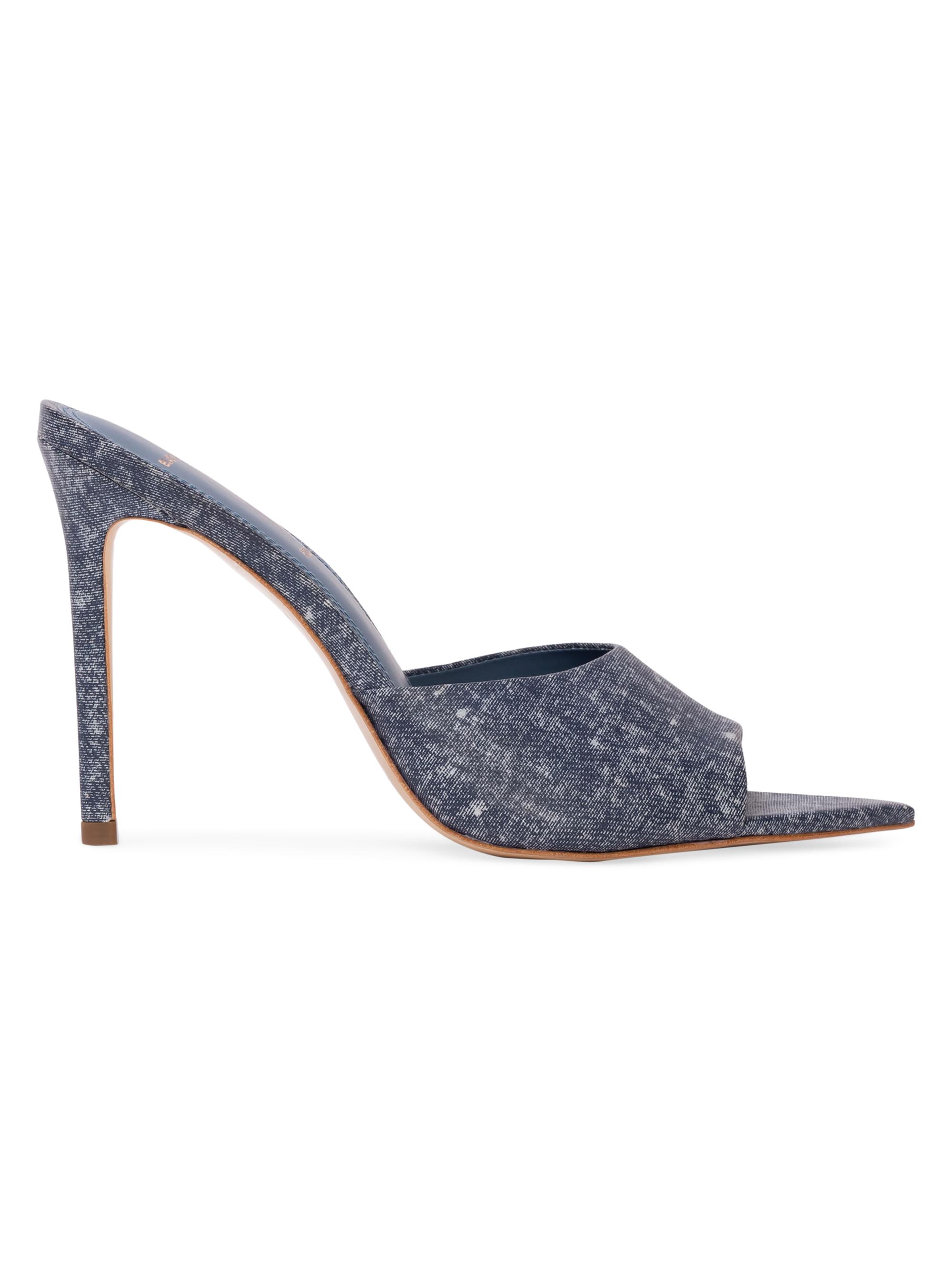 Black Suede Studio Women's Bella High Heel Mules - Nappa Jeans