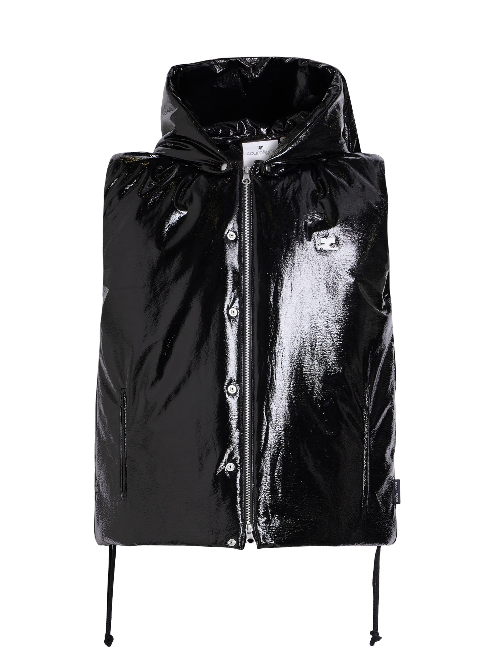 Courrèges Men's AC Vinyl Sleeveless Puffer Jacket - Black