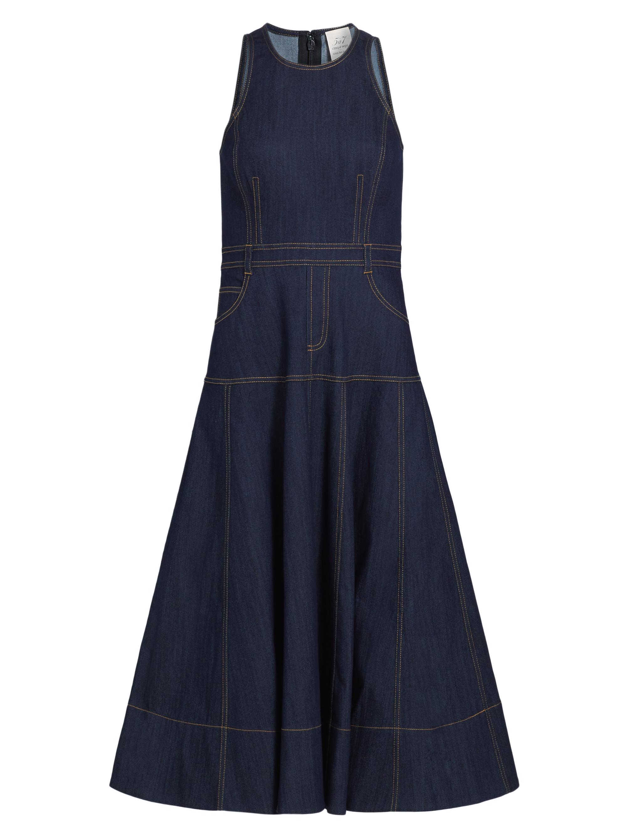 Cinq à Sept Zelda Denim Belted Midi-Dress | Saks Fifth Avenue