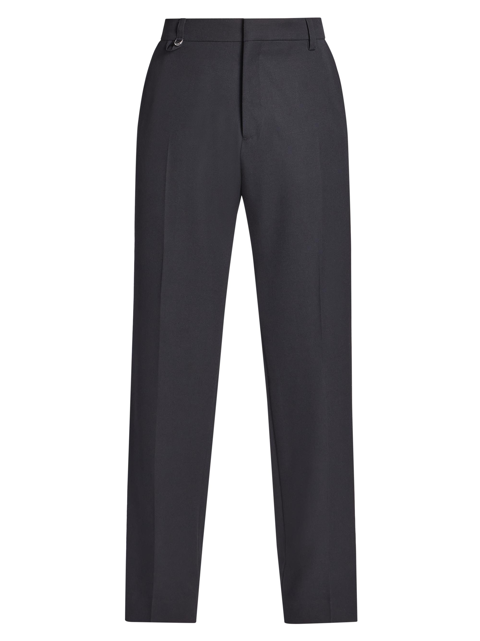 Jacquemus Men's Wool Crease-Front Pants - Black