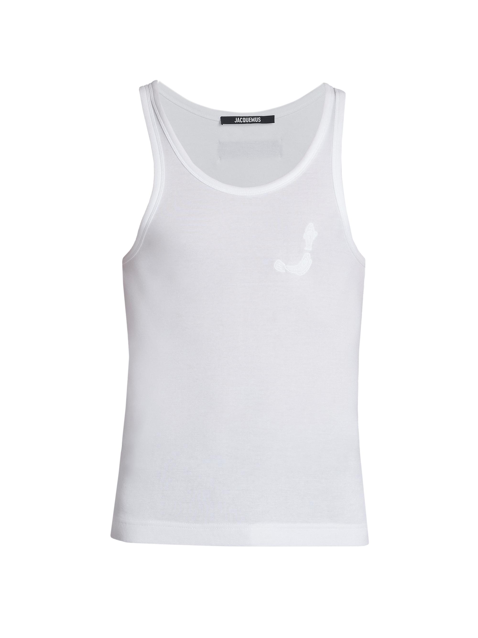 Jacquemus Men's Le Debardeur Pesco Cotton Tank - White