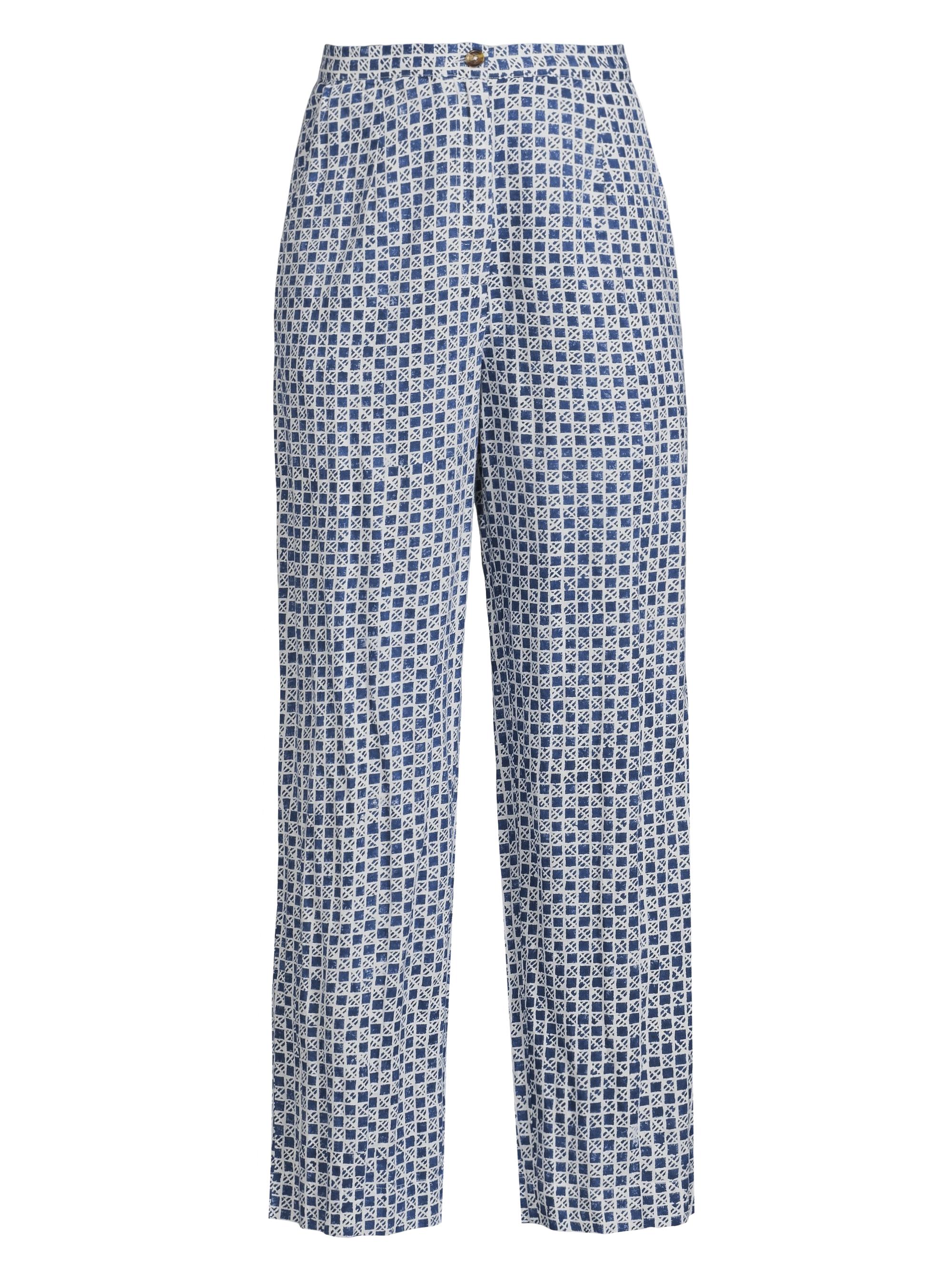 Ciao Lucia Women's Pietro Check Cotton-Linen Pants - Flag