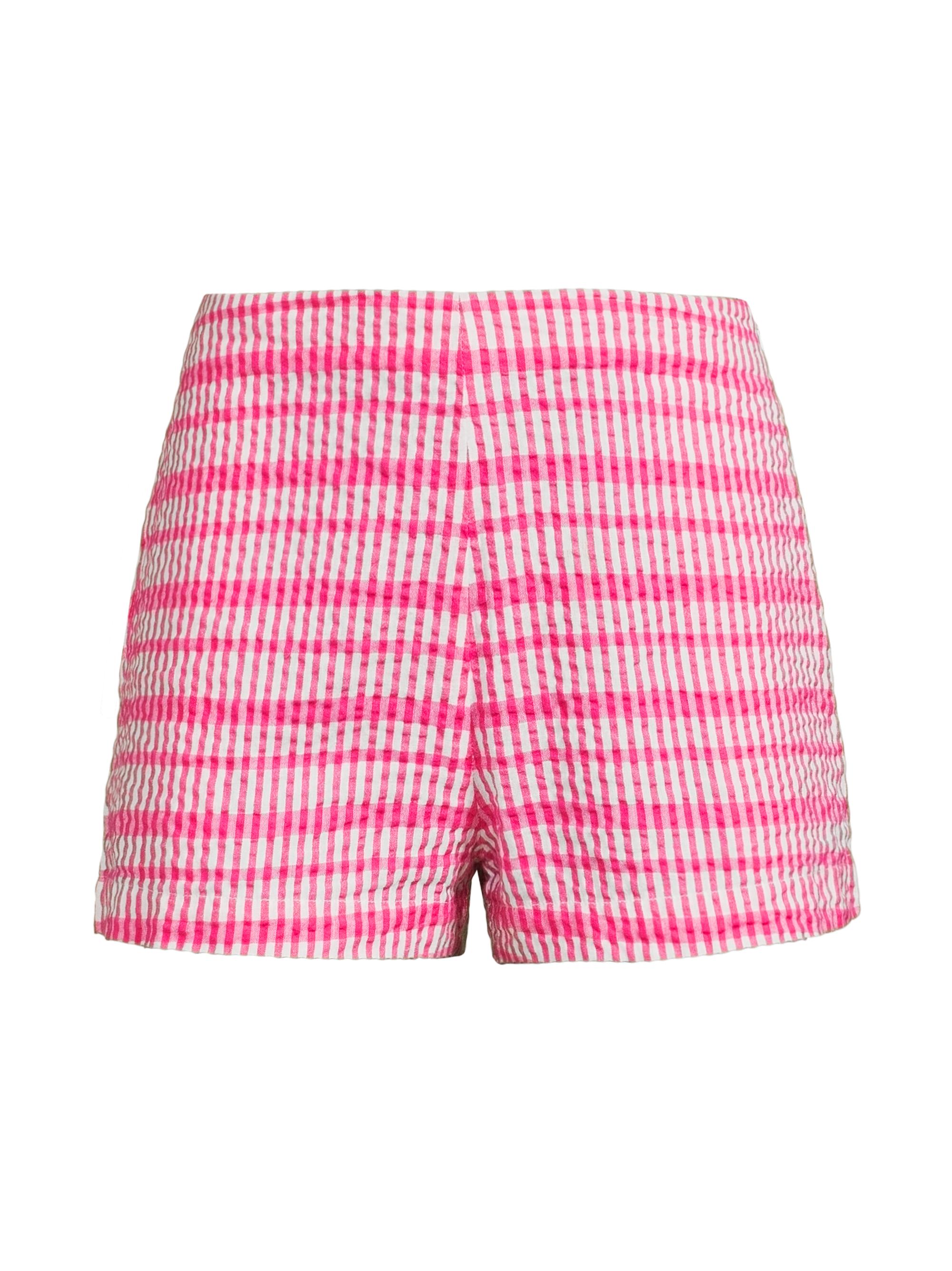 Ciao Lucia Women's Sbarra Stripe Cotton Shorts - Hot Pink