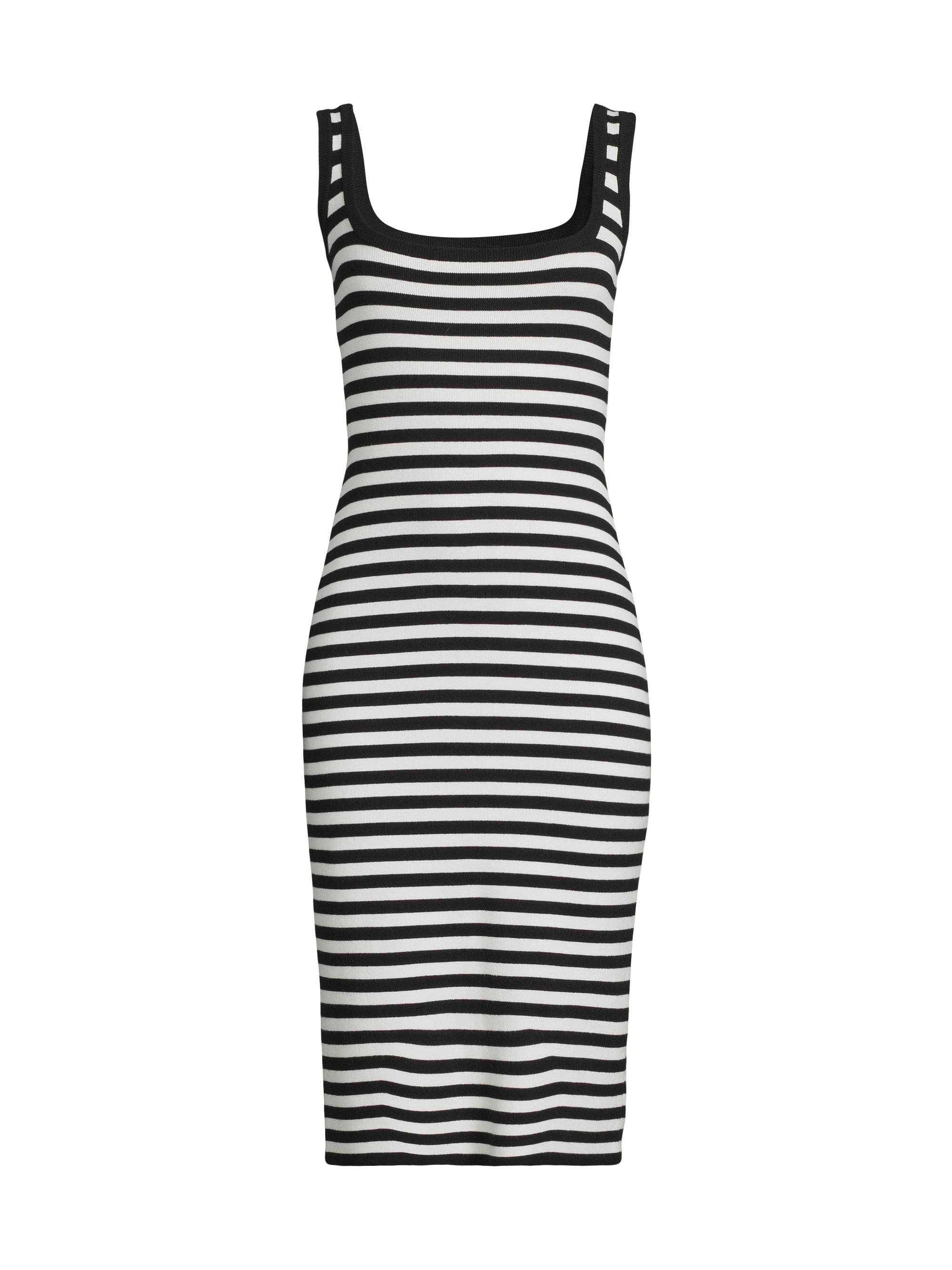 Ciao Lucia Women's Elio Striped Cotton-Blend Midi-Dress - Black