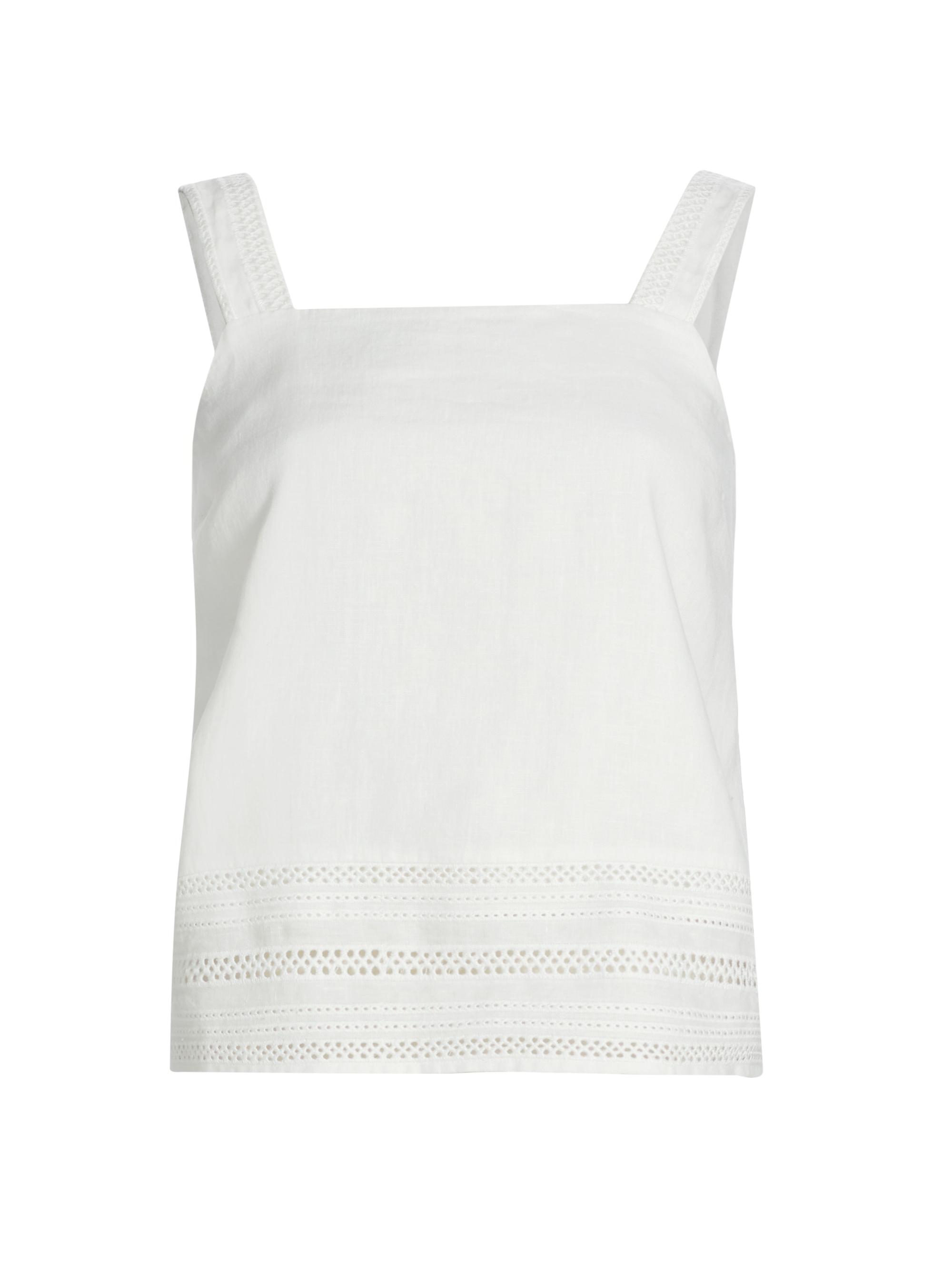 Elie Tahari Women's Adelle Linen Tank Top - Sky White