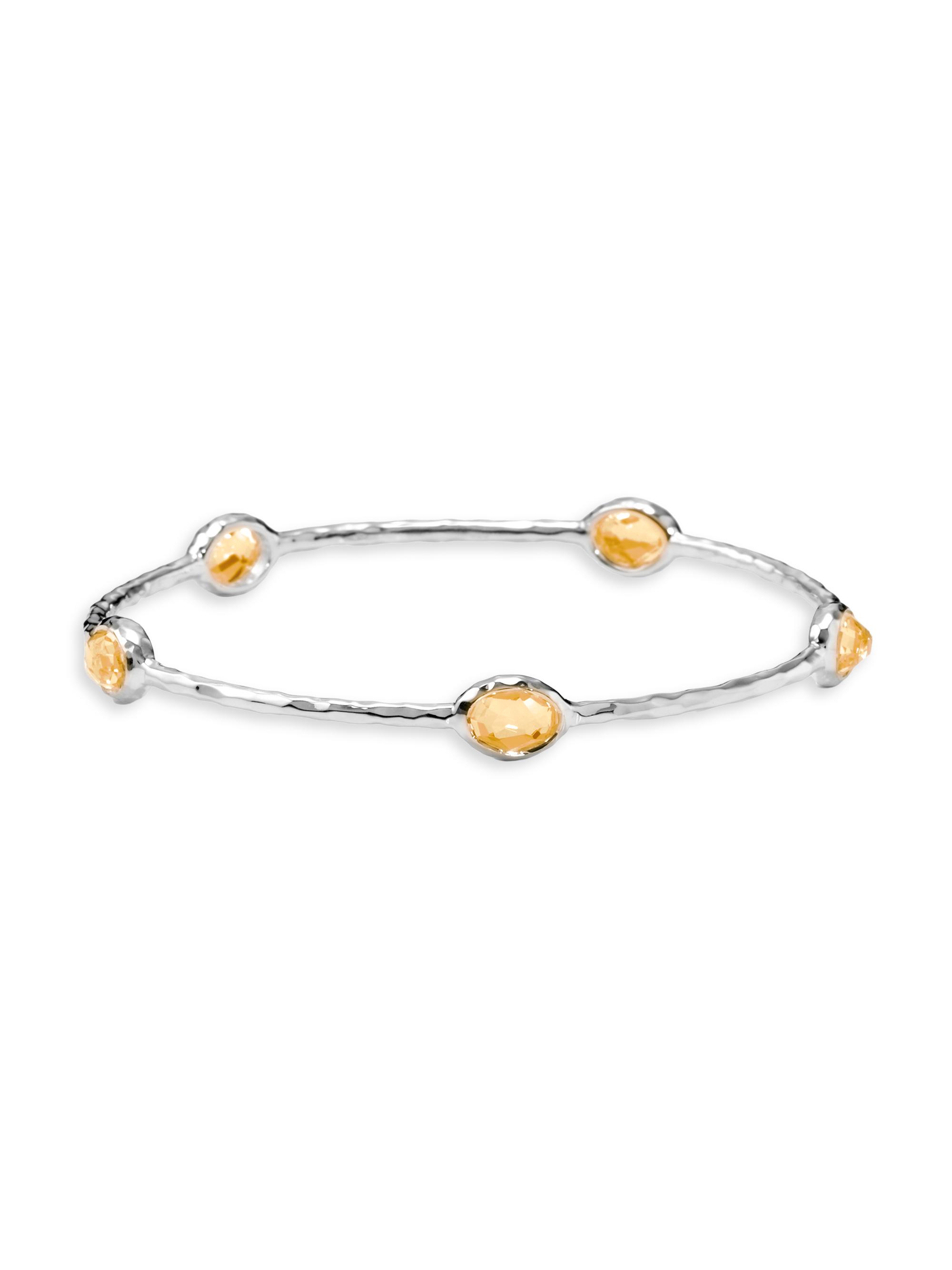 Ippolita Women's Rock Candy Five-Stone Sterling Silver & Honey Citrine Bangle - Honey Citrine