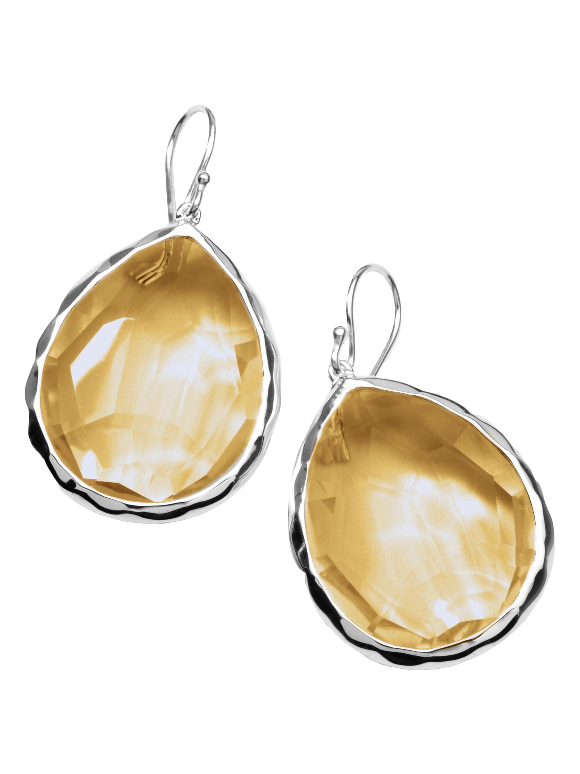 Ippolita Women's Rock Candy  Teardrop Sterling Silver & Honey Citrine Earrings - Honey Citrine