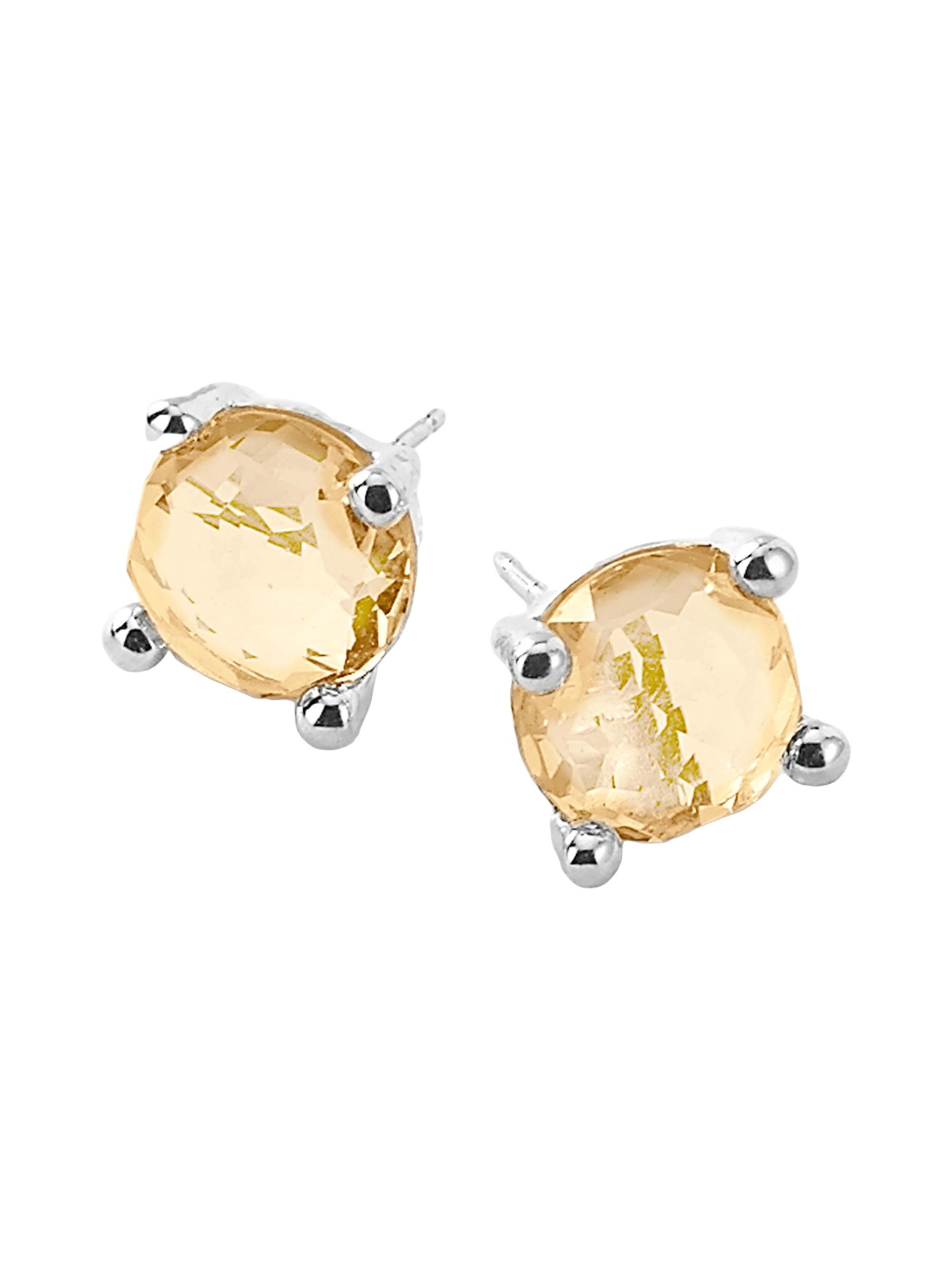 Ippolita Women's Rock Candy Sterling Silver & Honey Citrine Mini Stud Earrings - Honey Citrine