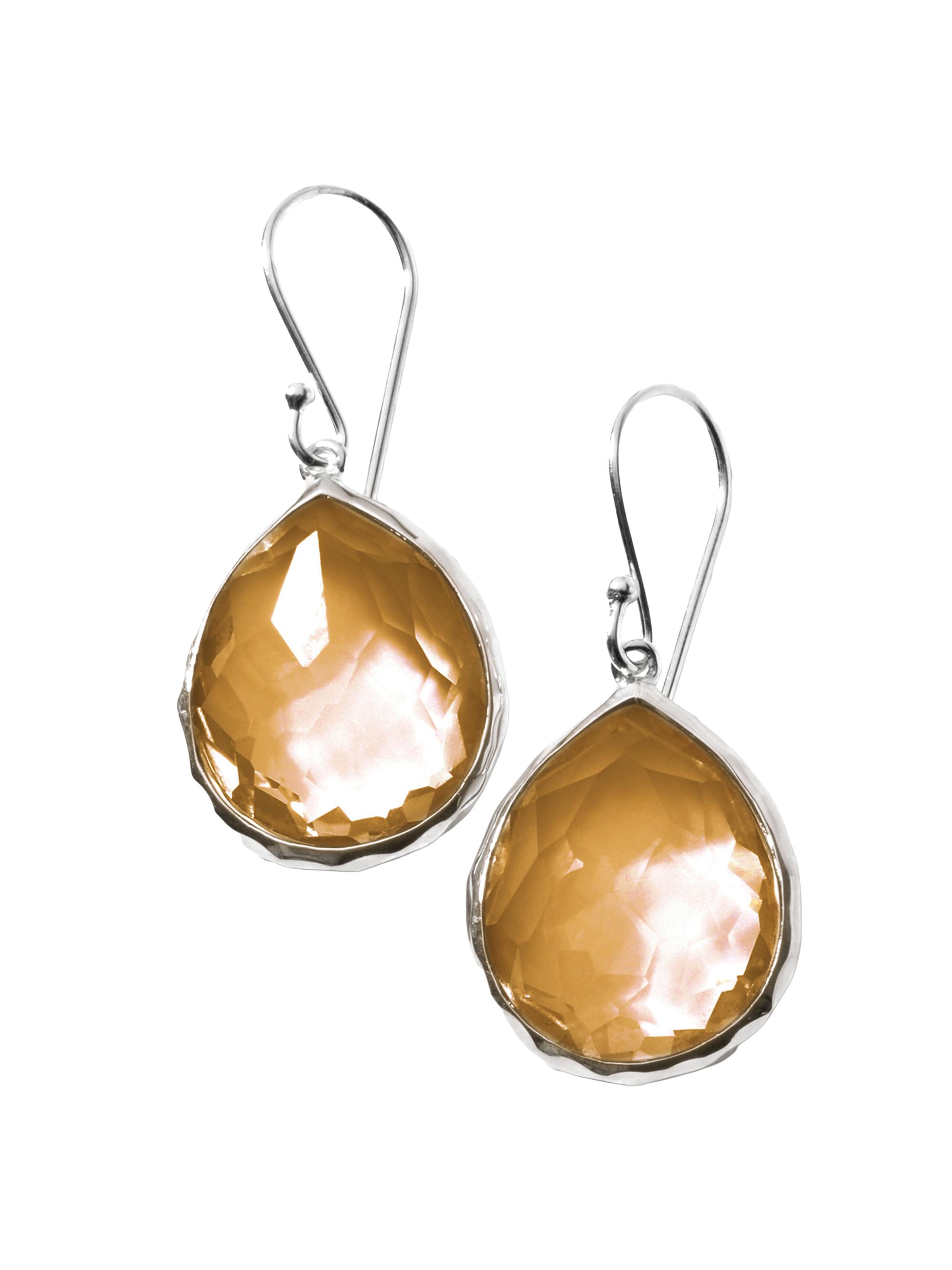 Ippolita Women's Rock Candy Teardrop Sterling Silver & Honey Citrine Earrings - Cognac Citrine