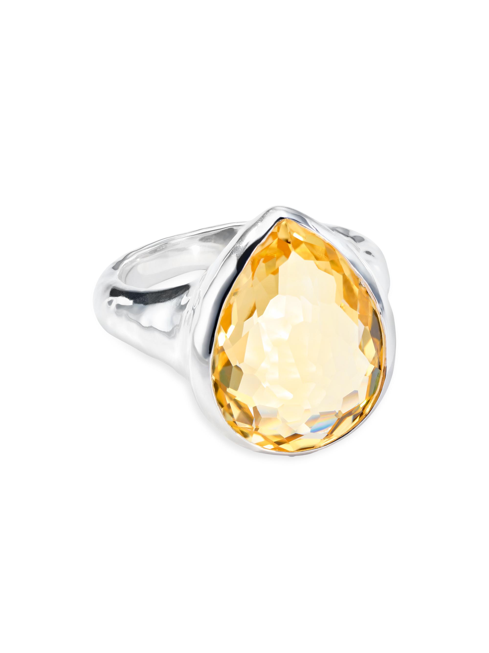 Ippolita Women's Rock Candy Medium Teardrop Sterling Silver & Honey Citrine Ring - Honey Citrine