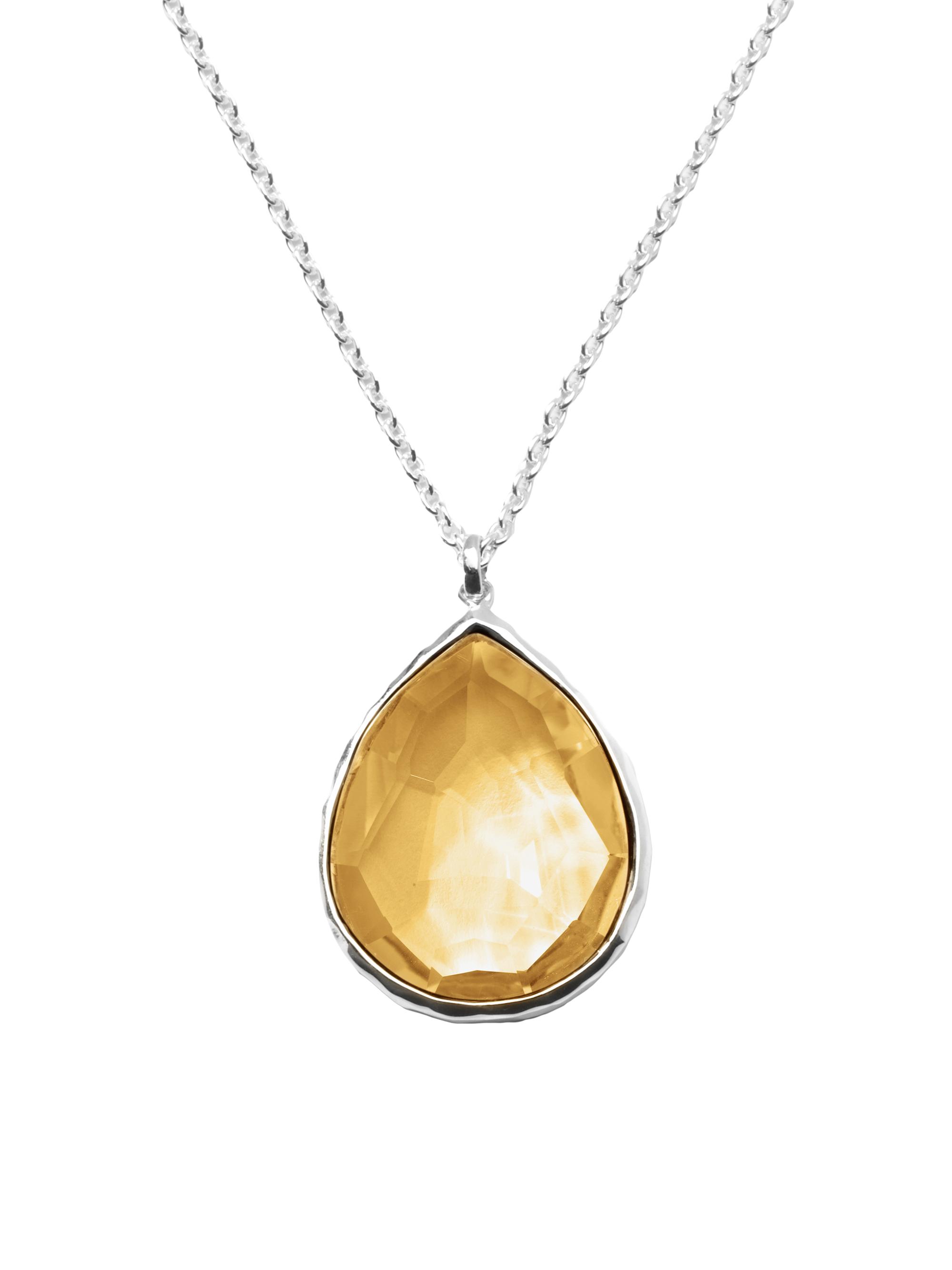 Ippolita Women's Rock Candy  Teardrop Sterling Silver & Honey Citrine Pendant Necklace - Honey Citrine
